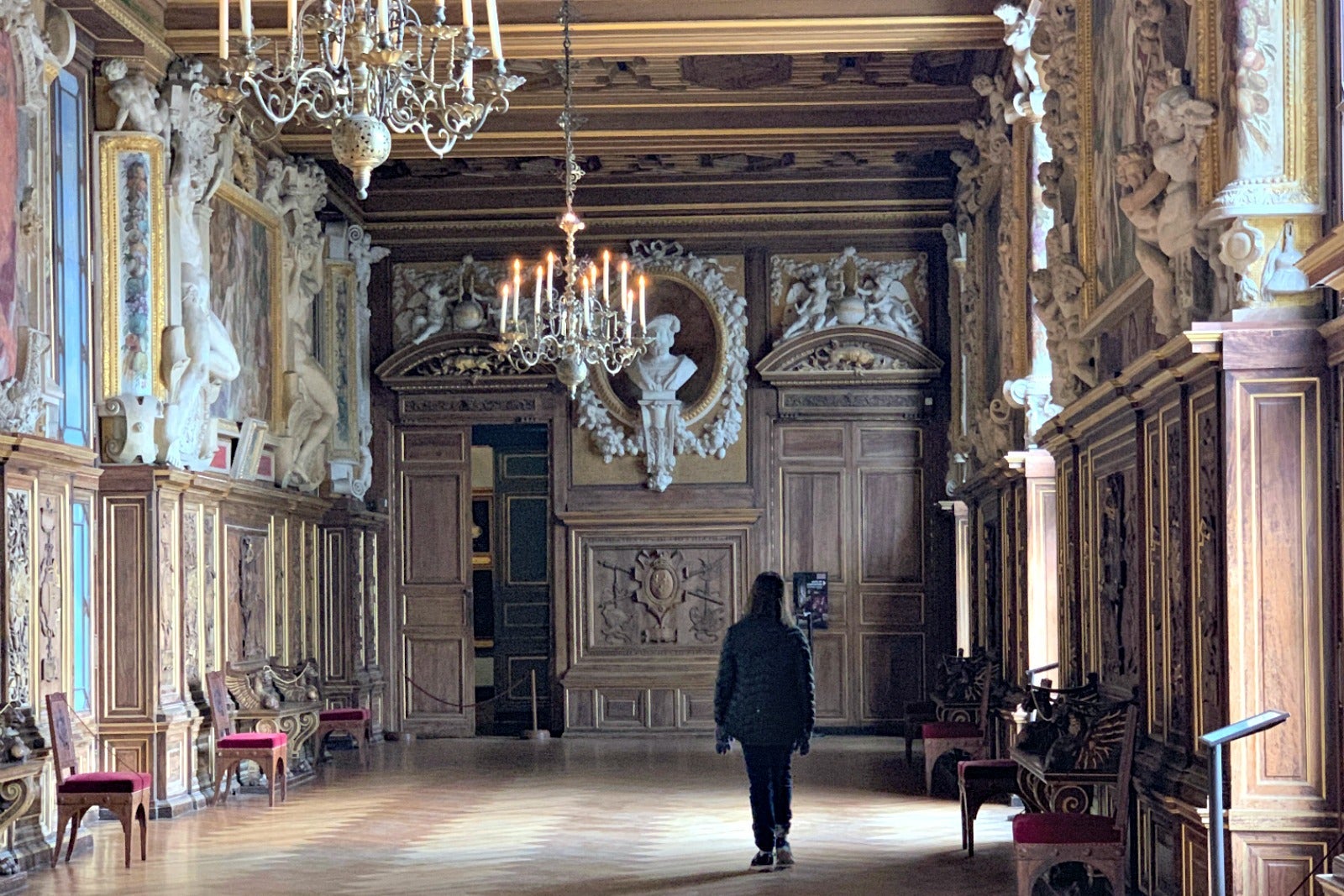 Foutainbleau castle outside of Paris, France