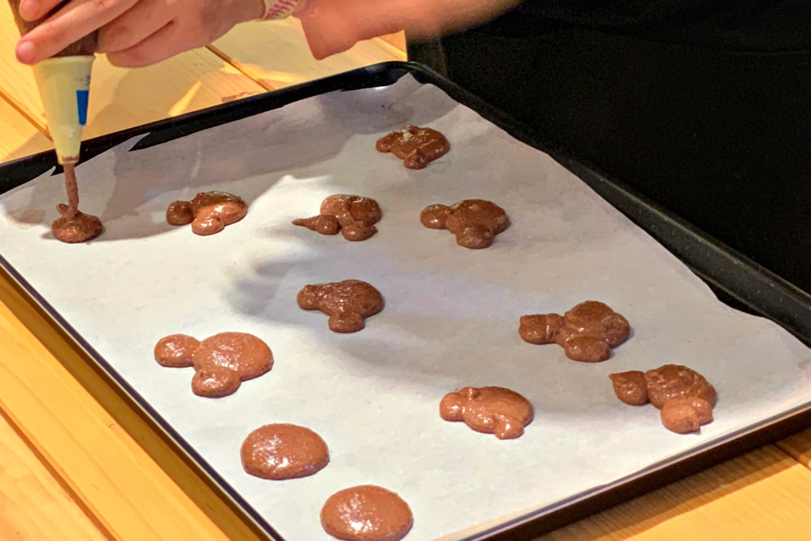 Making Mickey macarons at Galleries Lafayette in Paris.