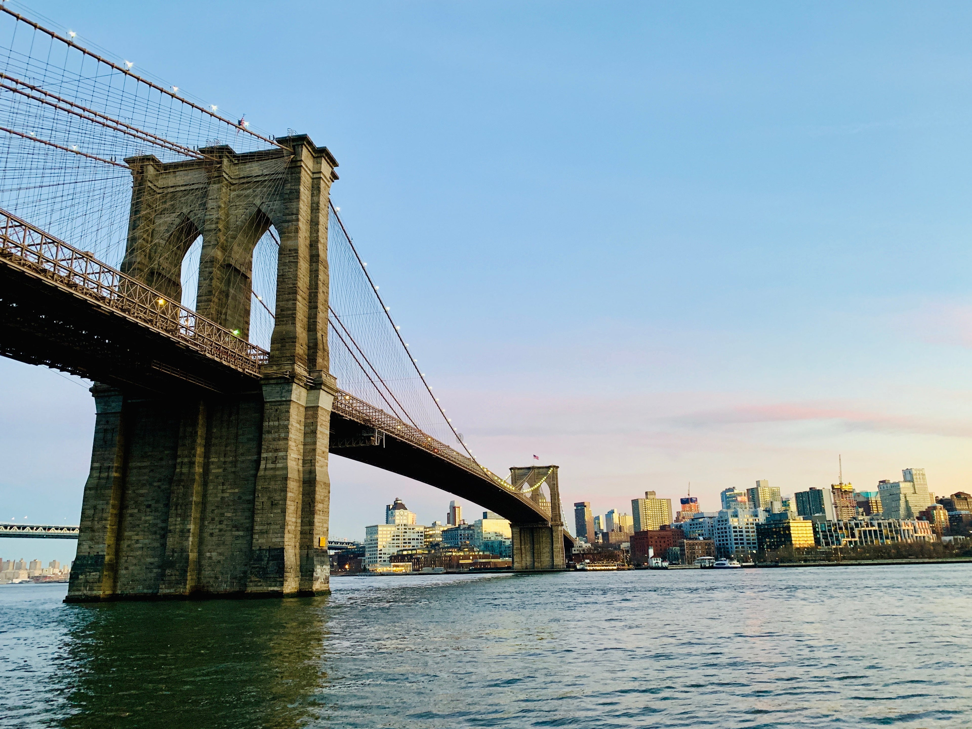 This view of the Brooklyn Bridge is just two blocks from Mr. C Seaport