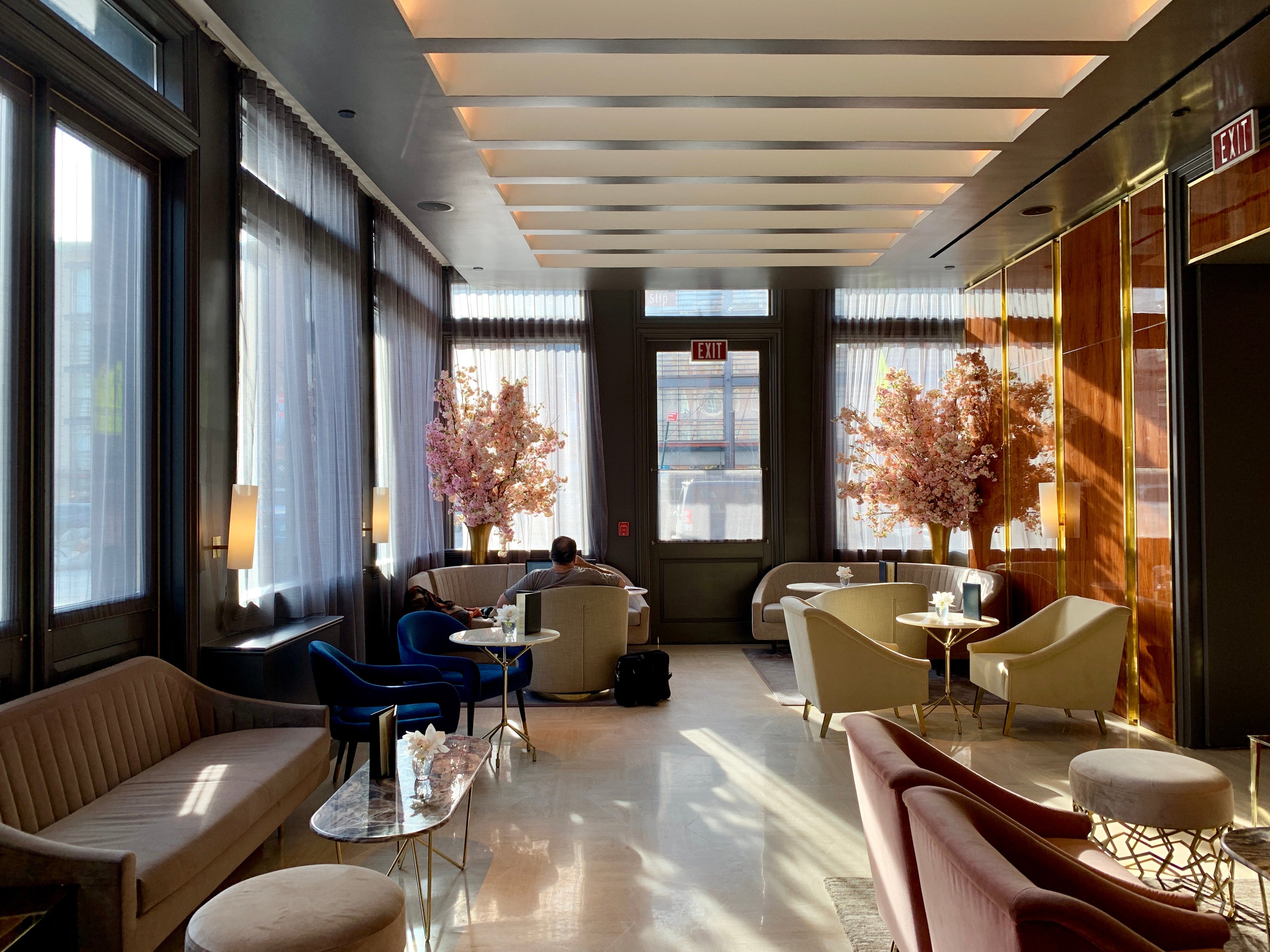 Your posture immediately improves upon waltzing into this sitting area