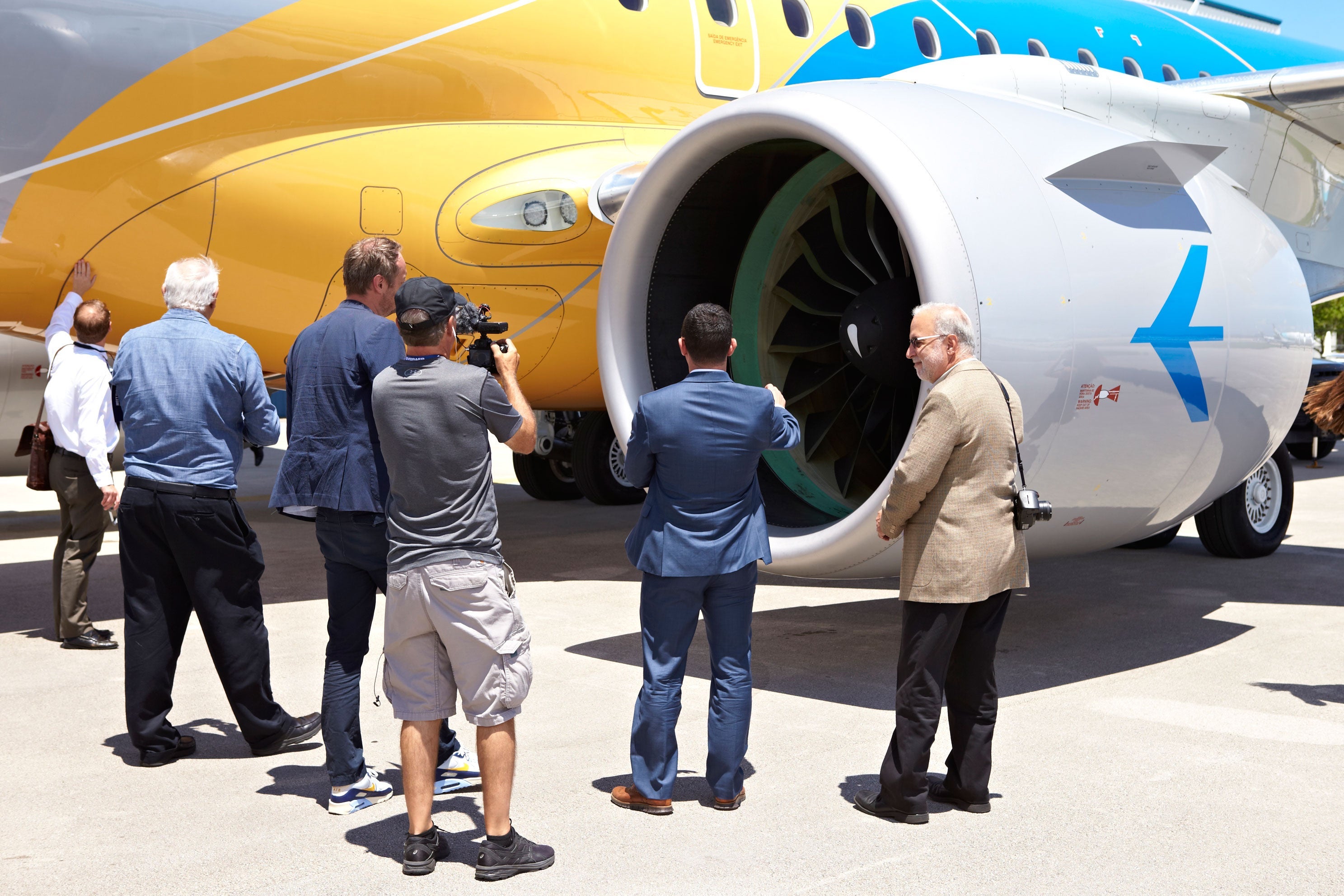 Getting up close and personal with the P&W Geared Turbofan engine in service on an Embraer E2-190. Image courtesy of Embraer.