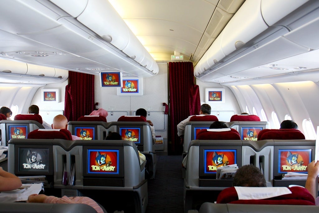 Qatar's old, angled-flat business class found on some of the carrier's A330s. Photo by Konstantin von Wedelstaedt / Wikimedia Commons.