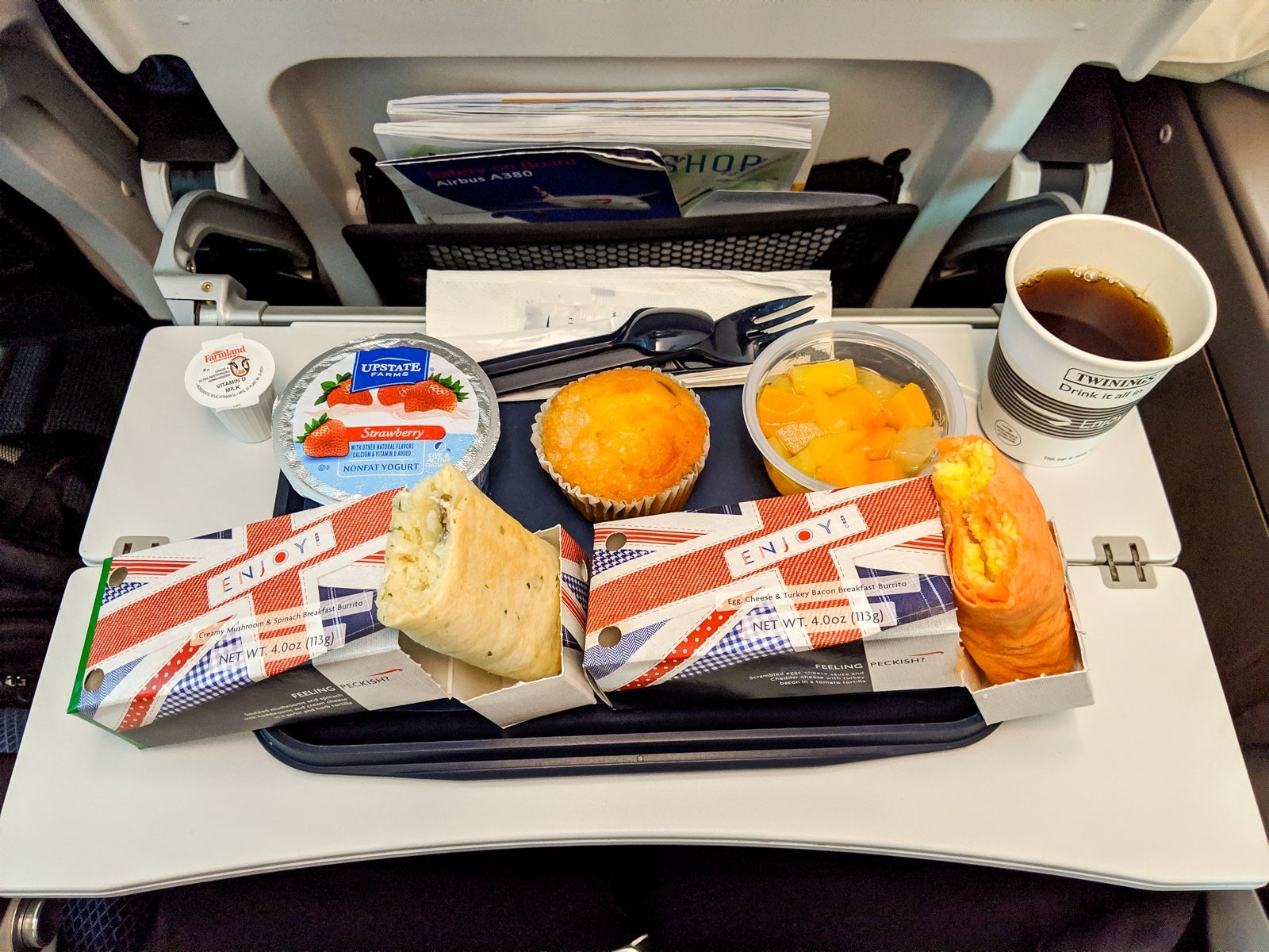 The vegetarian option is on the left.