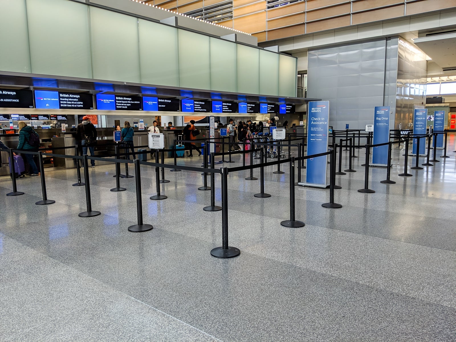 British Airways airport check-in area