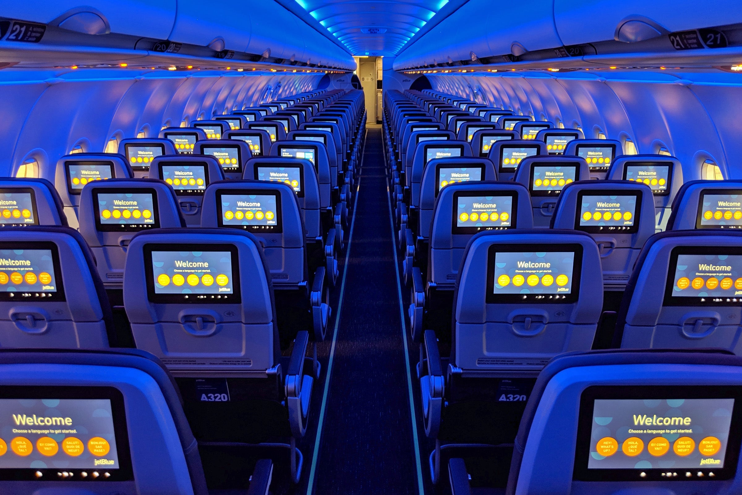 JetBlue's new A320 seat-back entertainment. Photo by Zach Honig.