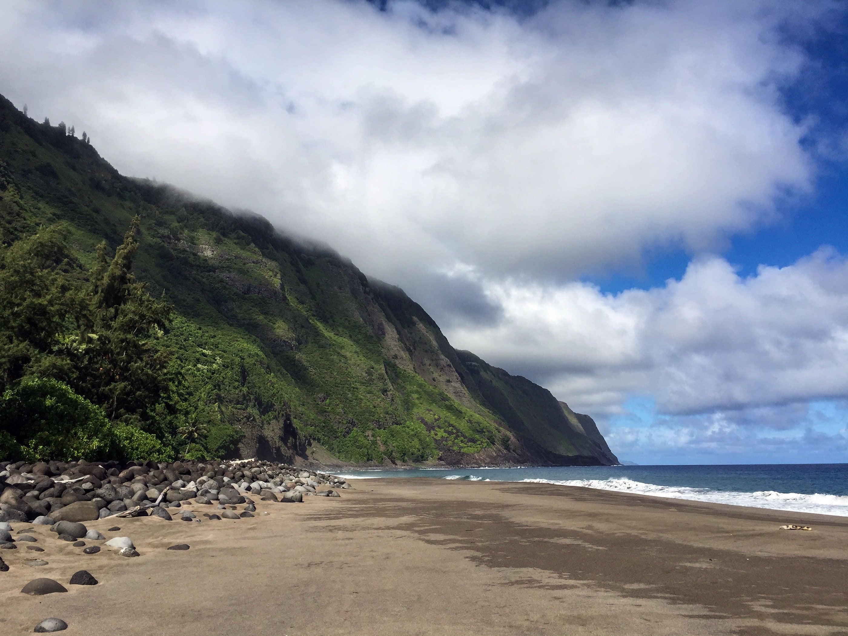One of the most private beaches in the world at Kalaupapa National Historical Park in Molokai, Hawaii