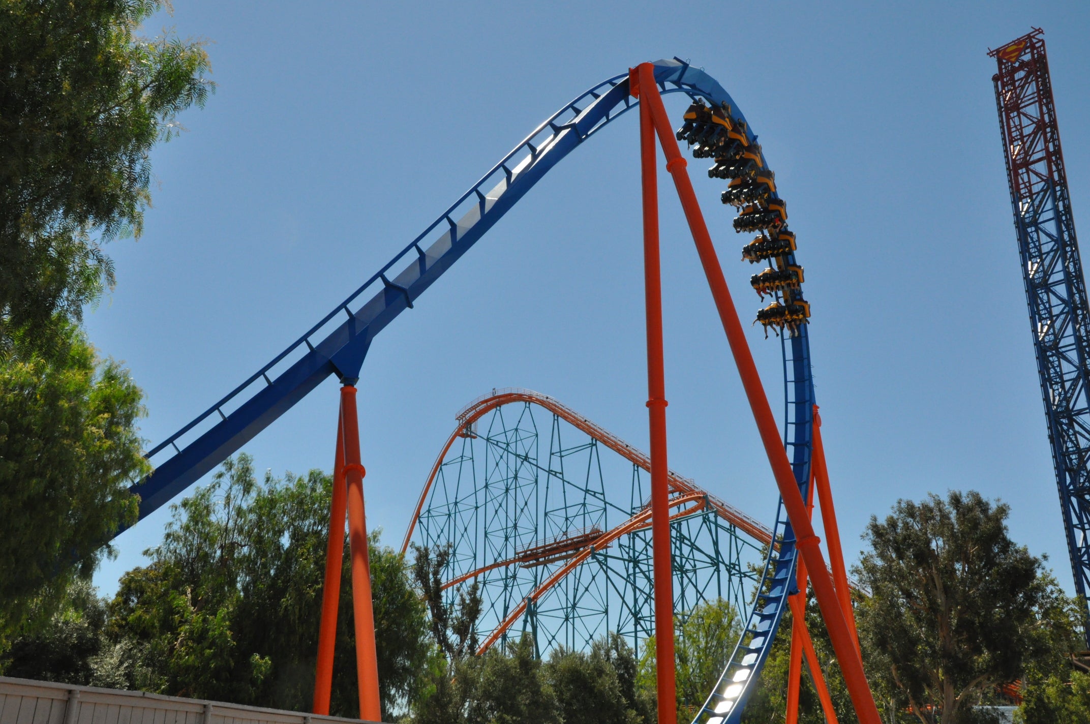 Scream rollercoaster ride at Six Flags Magic Mountain