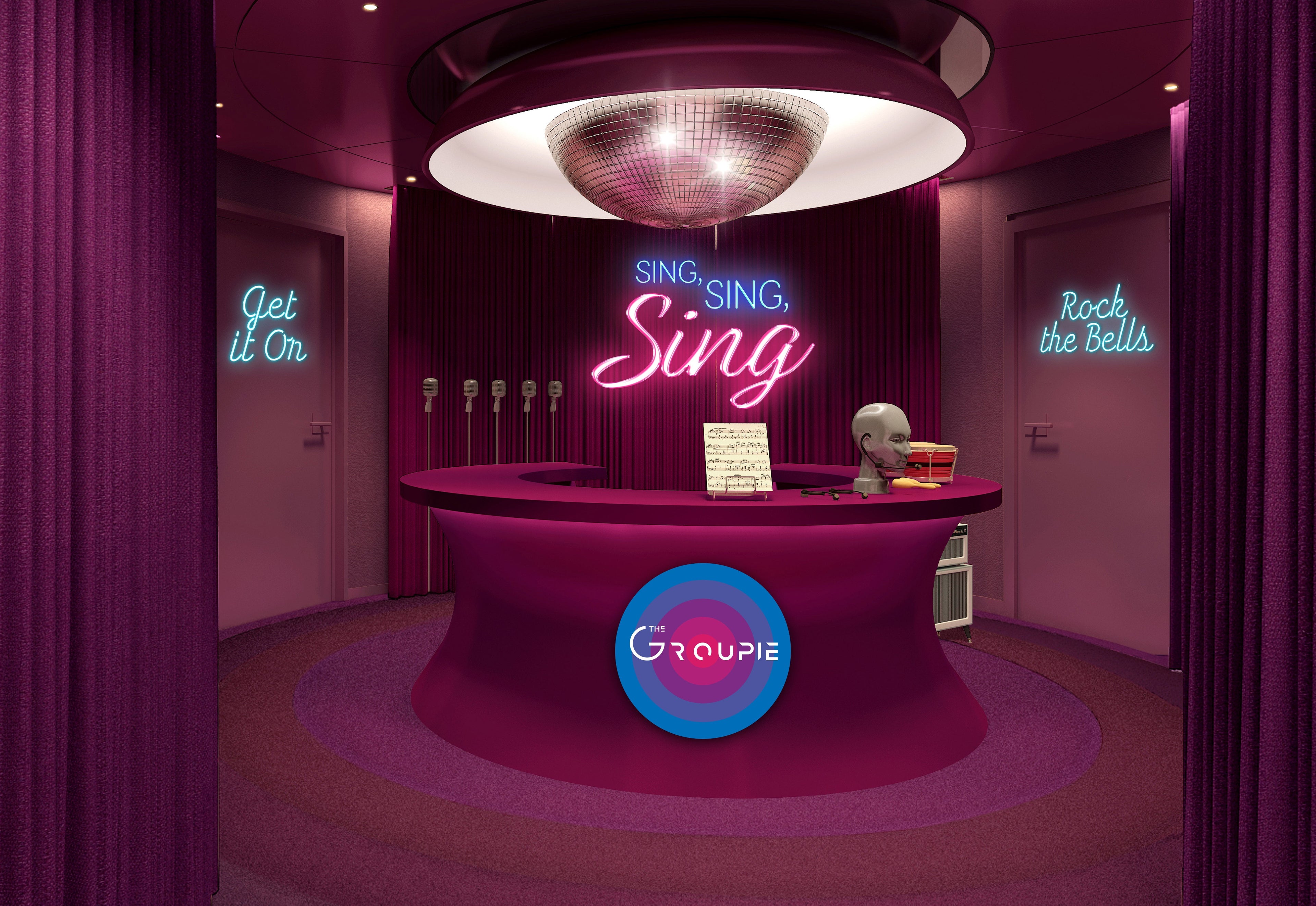 Karaoke bar on Virgin Voyages