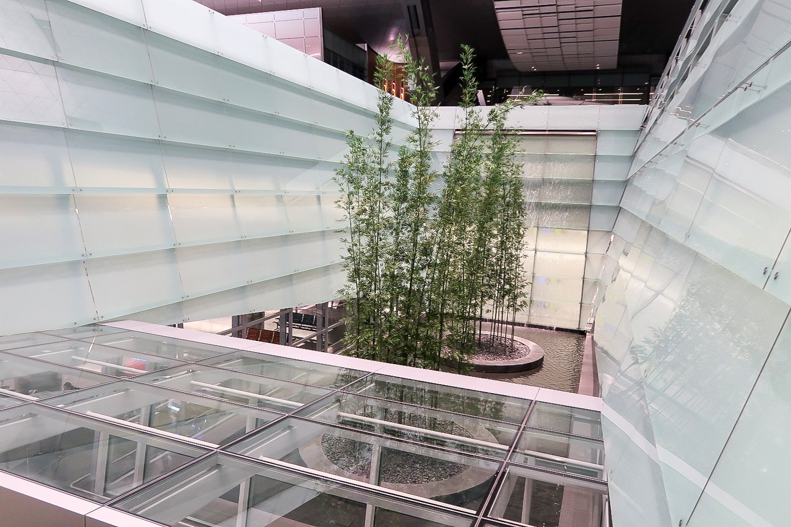 View from the bridge between the main lounge and business center.