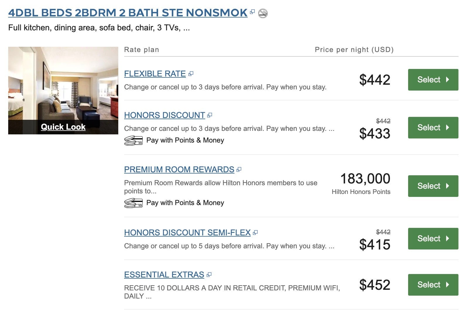 Really Hilton? The 2BR suite costs 25% more in cash but 6 times the points?!?!