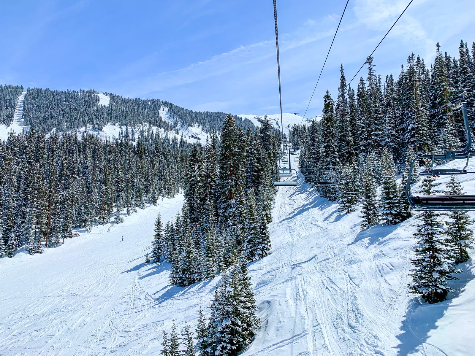 A view of Telluride, Colorado from a ski lift