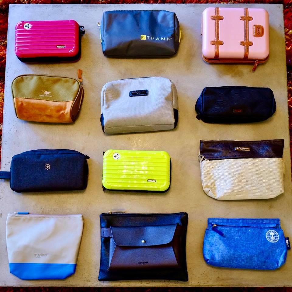 TPG Lounge member Aaron Bertrand showed off his amenity kit collection. Image courtesy of Aaron Bertrand.