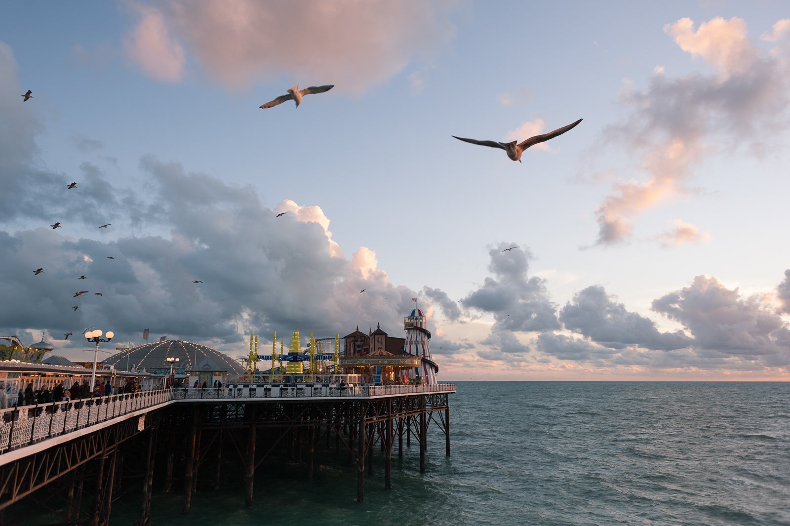 The Palace Pier in Brighton Beach, UK. (Photo by Laurence Cartwright Photography / Getty Images)