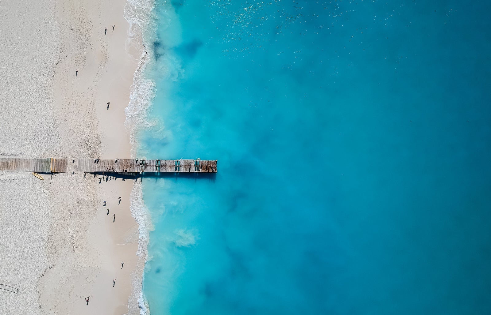 An aerial view of Grace Bay, Providenciales, turks & Caicos. (Photo via Shutterstock)