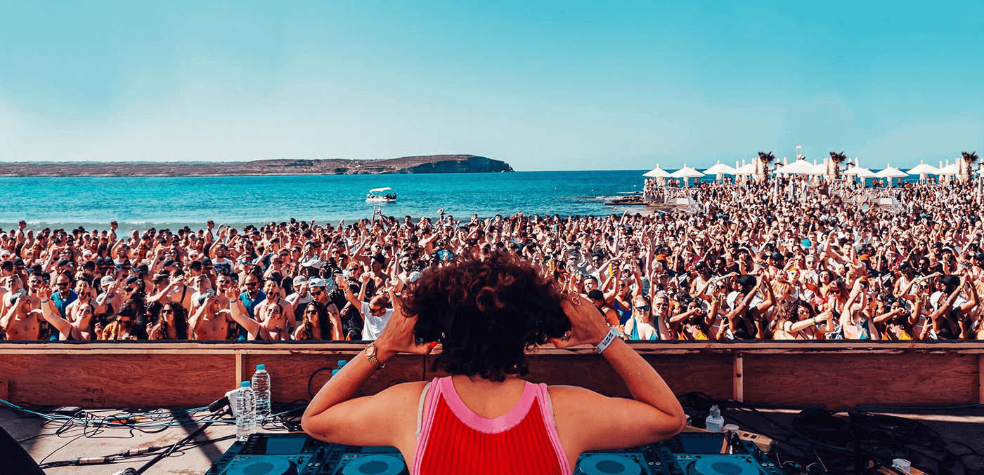 Annie Mac spinning at her namesake festival, Lost & Found, in Malta. (Photo courtesy of Lost & Found Festival)