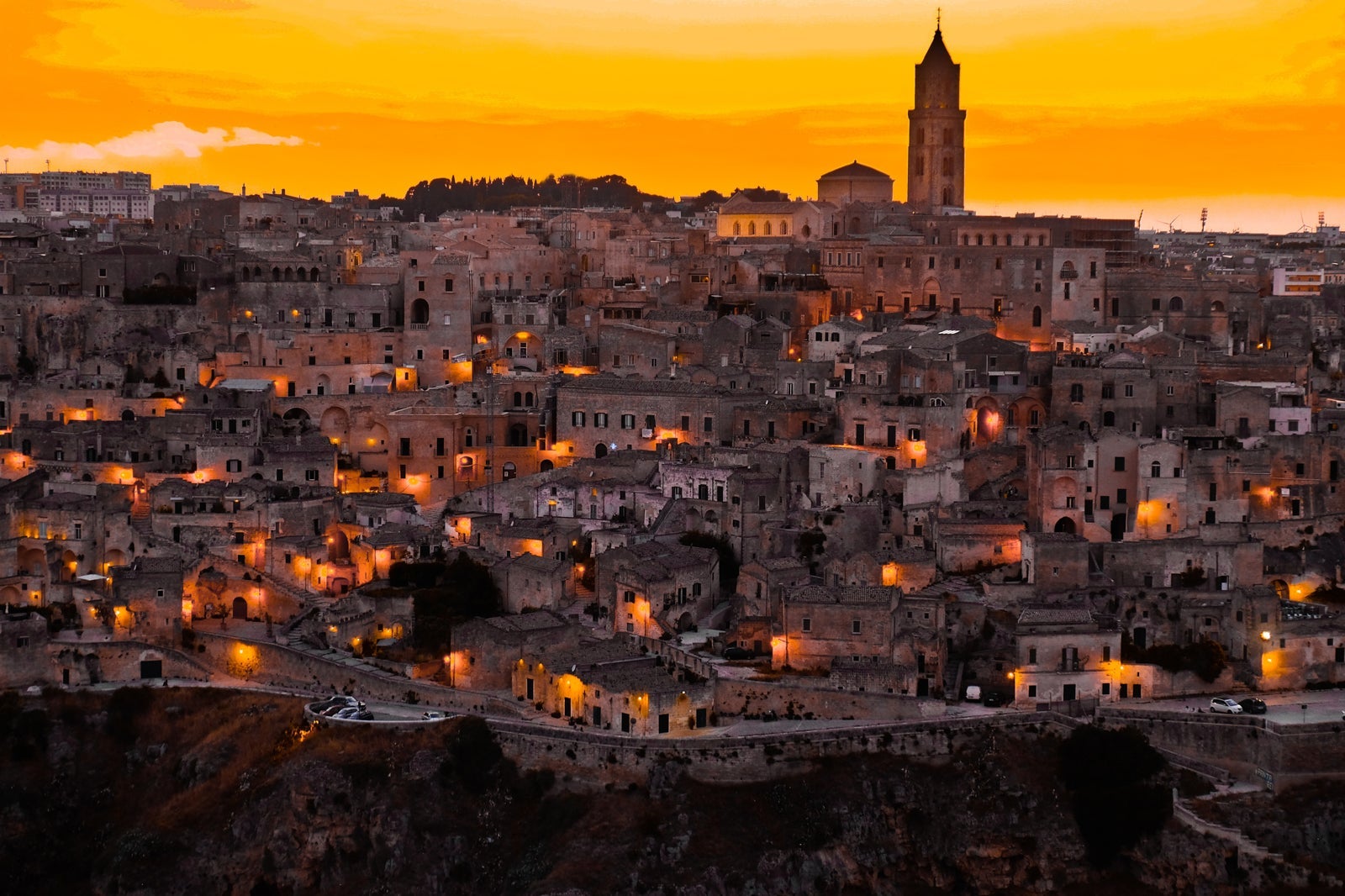 A Matera, Italy nightscape. (Photo by Daniele Levis / Unsplash)