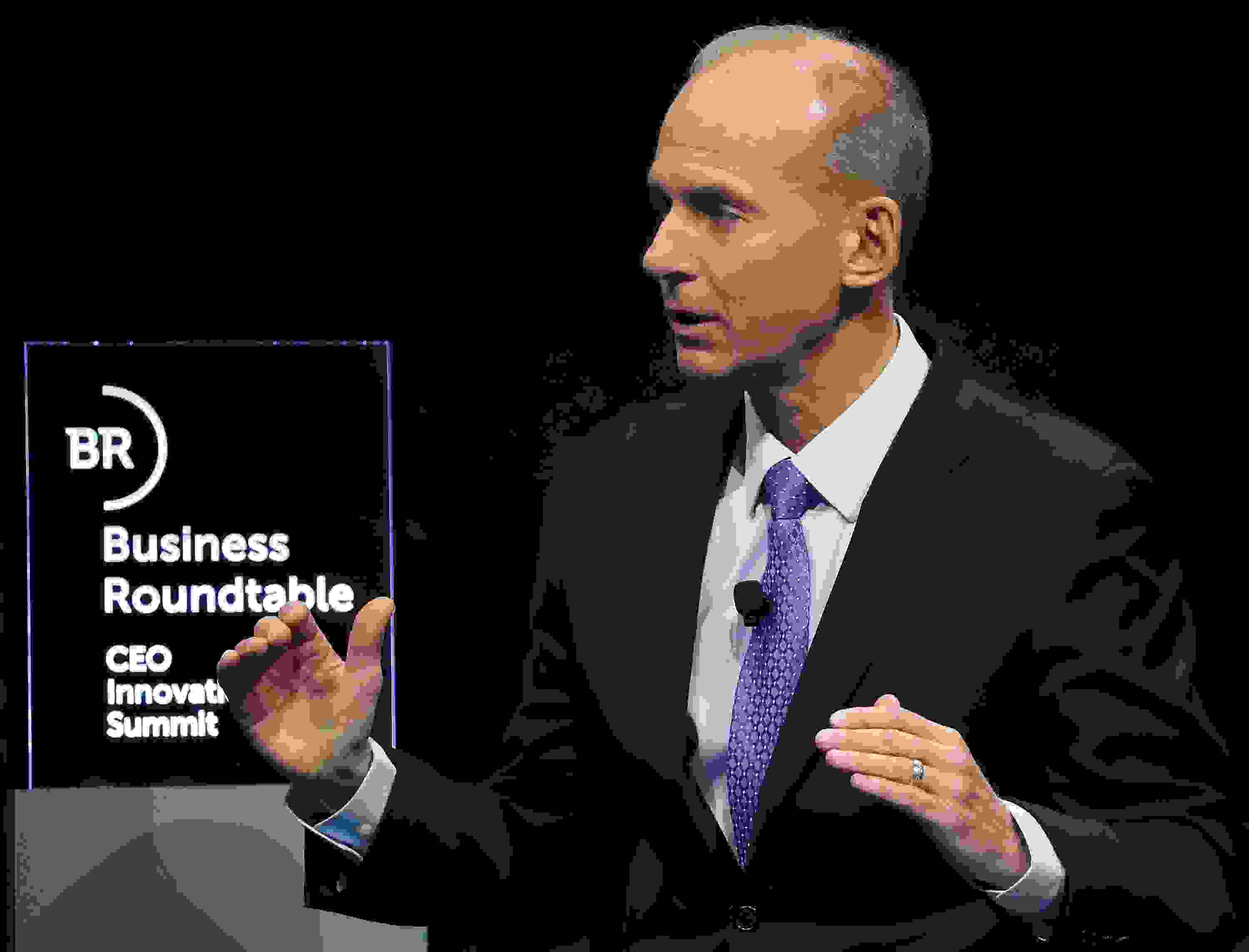 WASHINGTON, DC - DECEMBER 06: Dennis Muilenburg, chairman, president and CEO of the Boeing Company, participates in a Business Roundtable discussion on "Ambitious Innovation" sustaining U.S. leadership, during a CEO Innovation Summit, on December 6, 2018 in Washington, DC. (Photo by Mark Wilson/Getty Images)