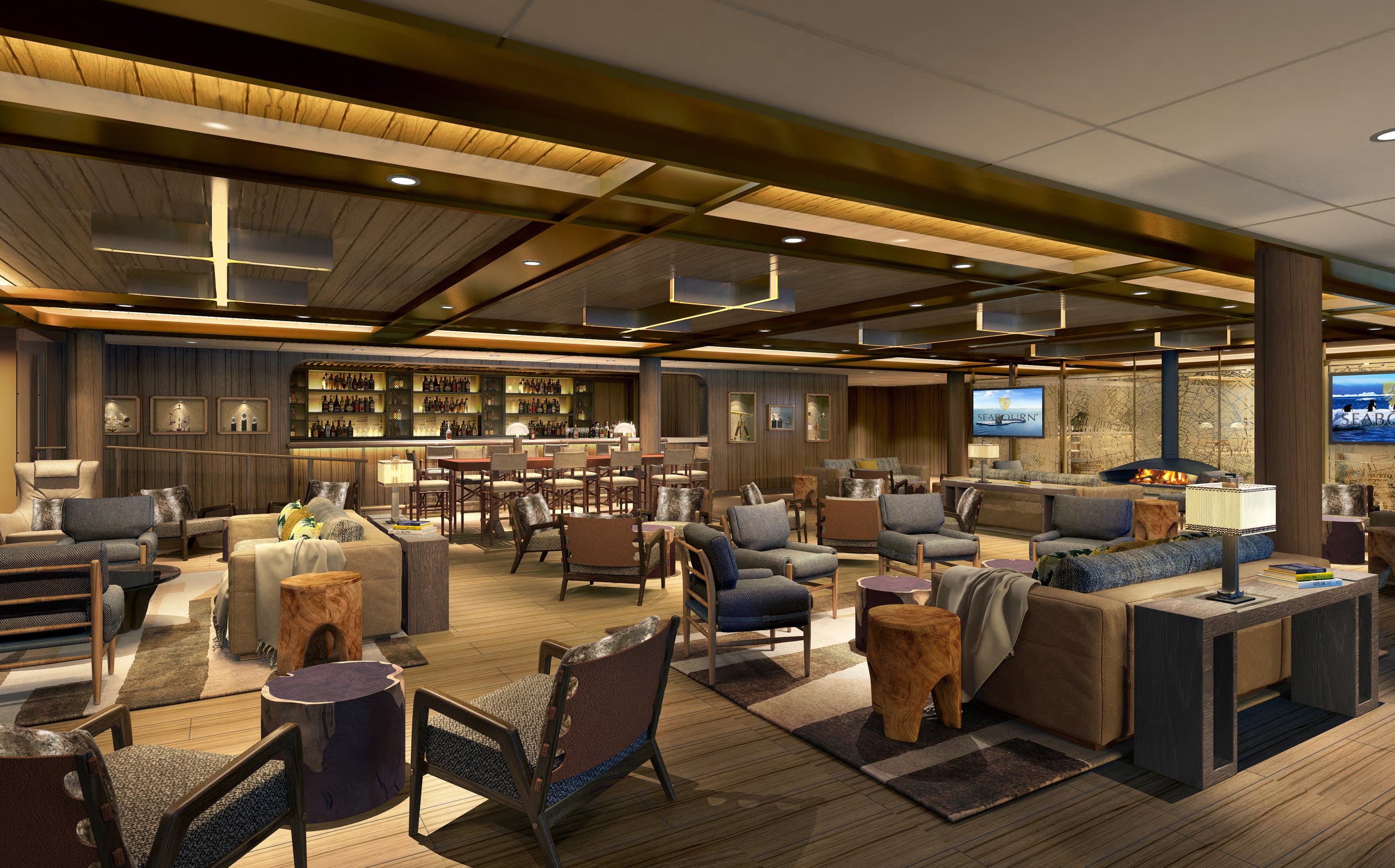 Rendering of Seabourn Venture lounge courtesy of Seabourn.