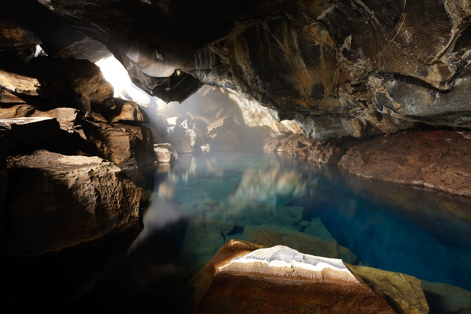The Grjotagja Cave interior in Iceland. (Photo by jwjimaging / Getty Images)