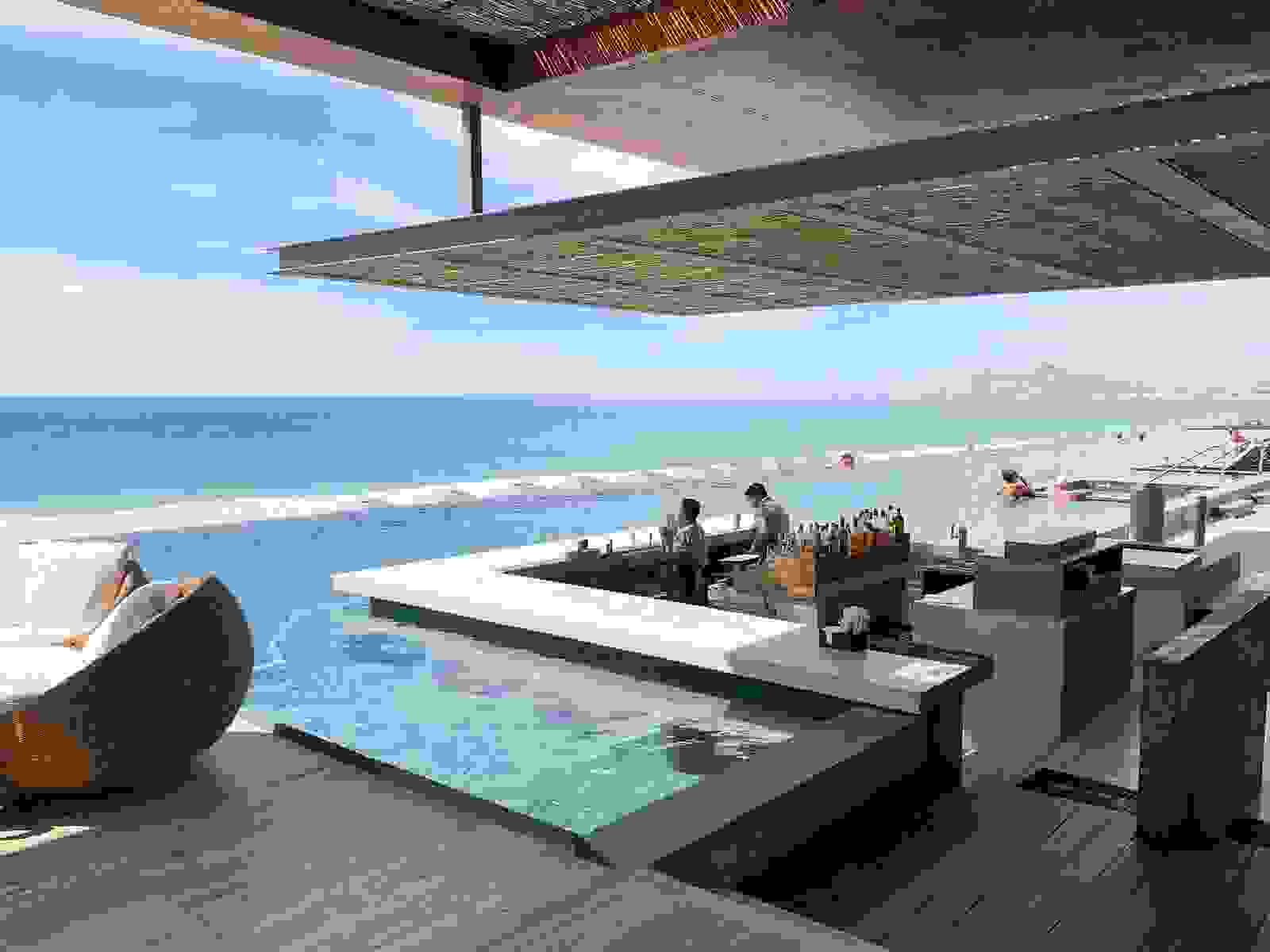 The Swim-up bar at The Solaz in Los Cabos. (Photo by Melanie Lieberman / The Points Guy)