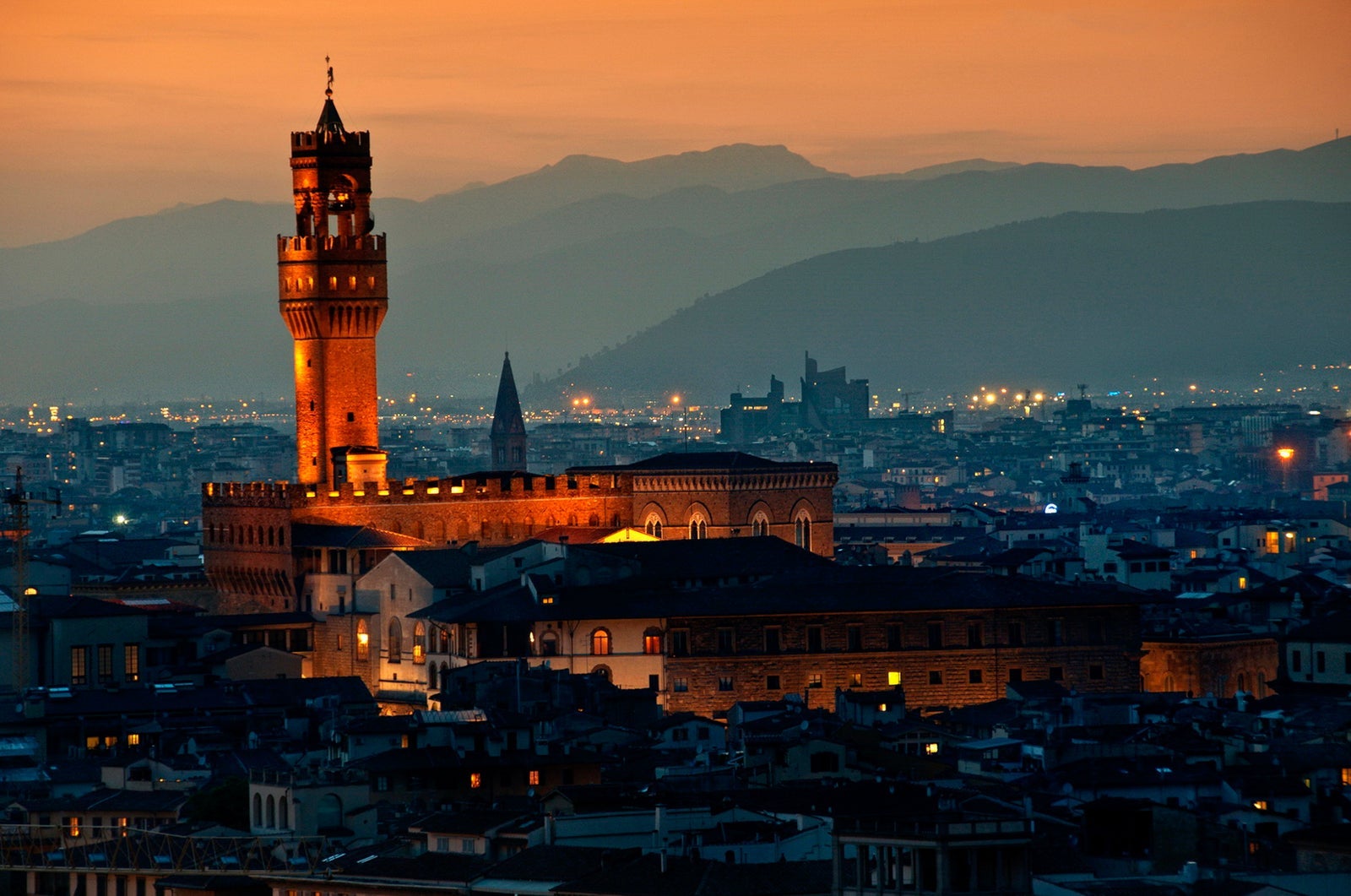 Palazzo Vecchio at dusk. (Photo by Photo Art by Mandy / Getty Images)