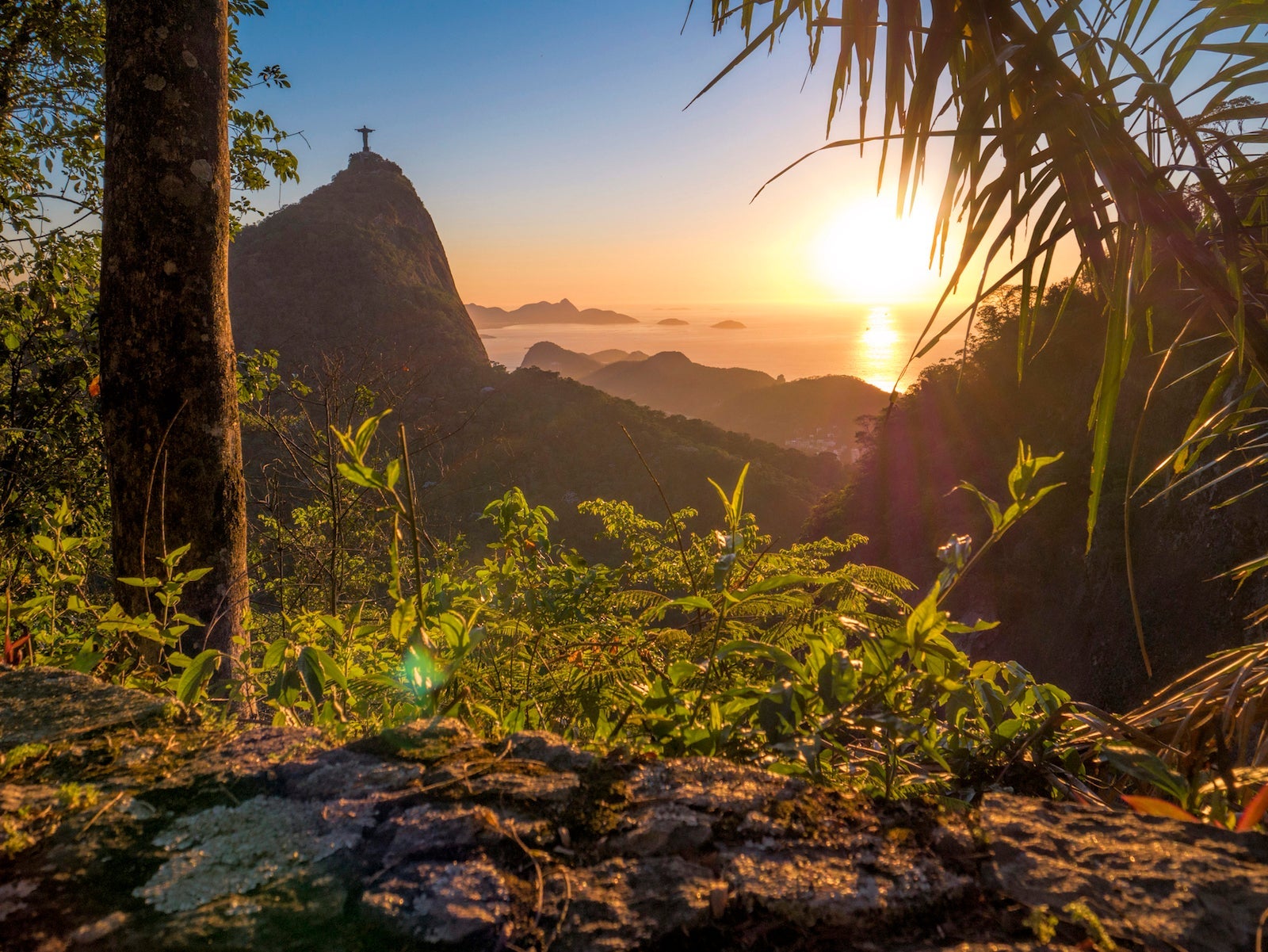 Christ The Redeemer viewed from Tijuca Forest. (Photo by Leonardo Martins / Getty Images)