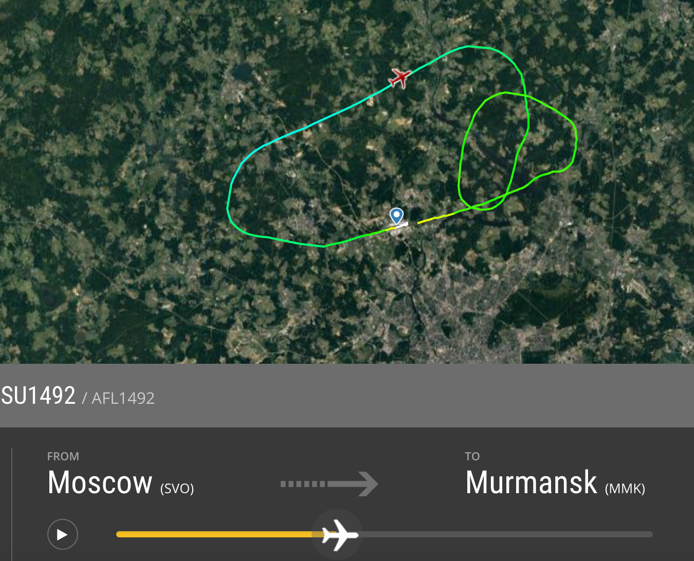 (Image via Flightradar24)