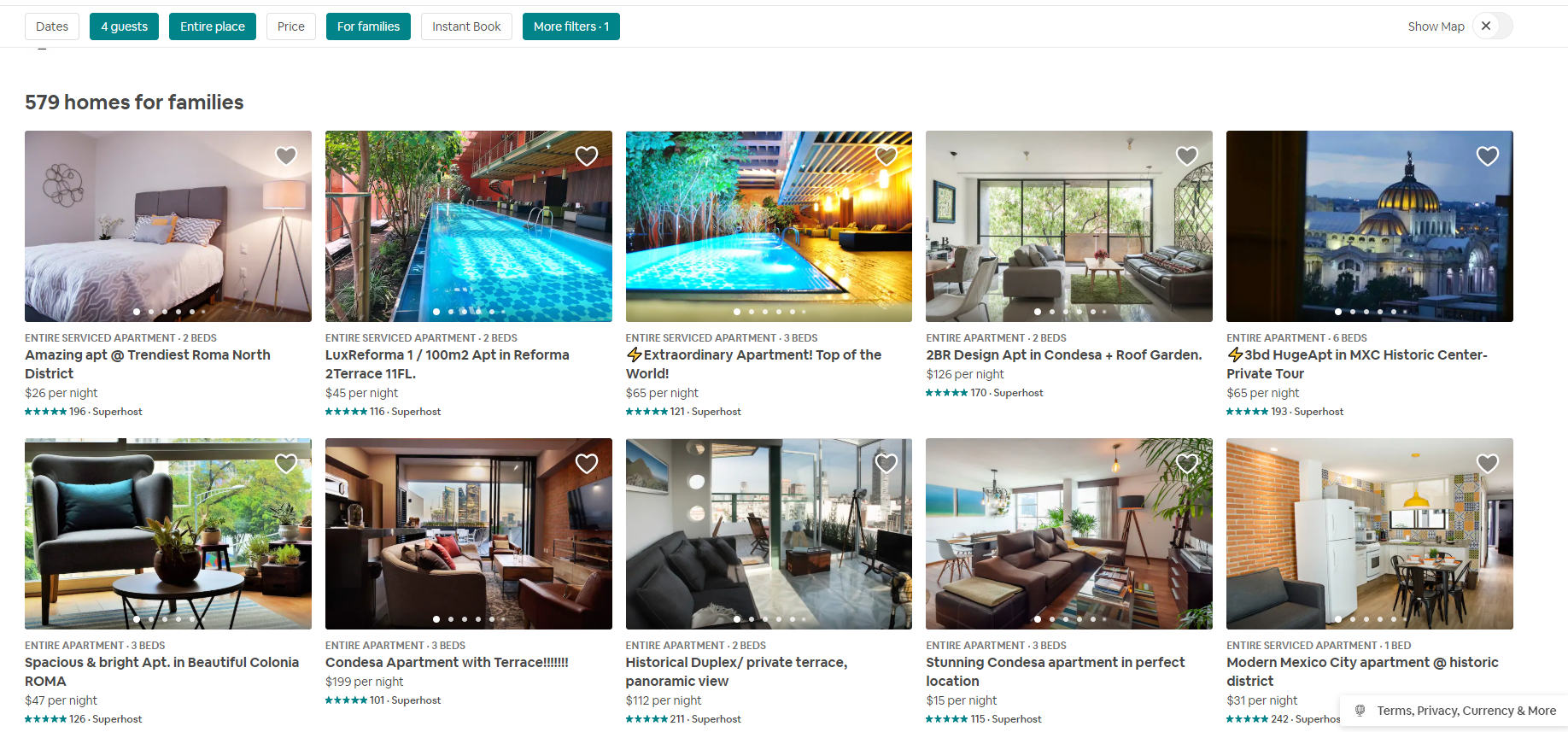 Cheap Five star family friendly Airbnb listings in Mexico City are in abundance.