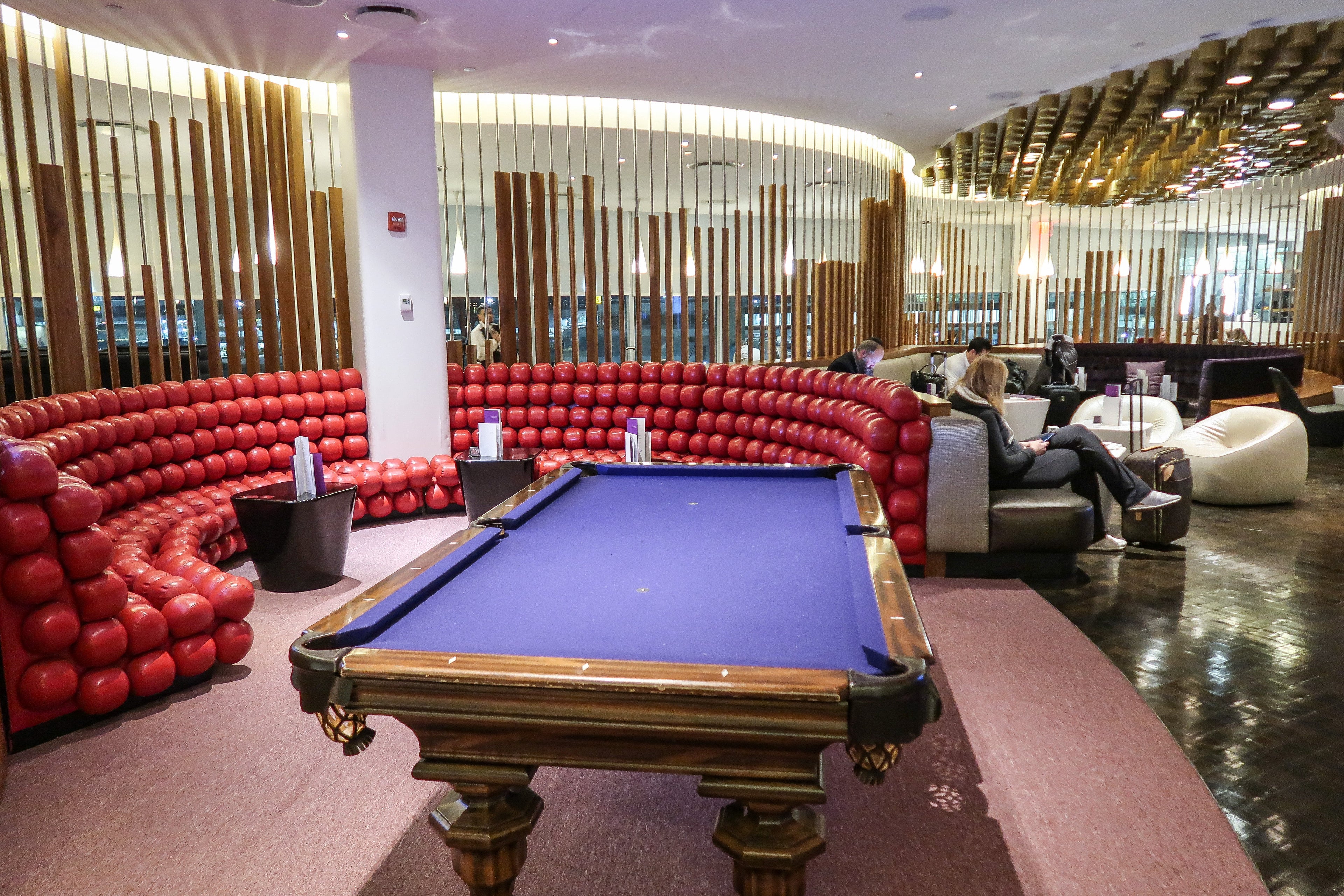 Pool table at the Virgin Atlantic Clubhouse