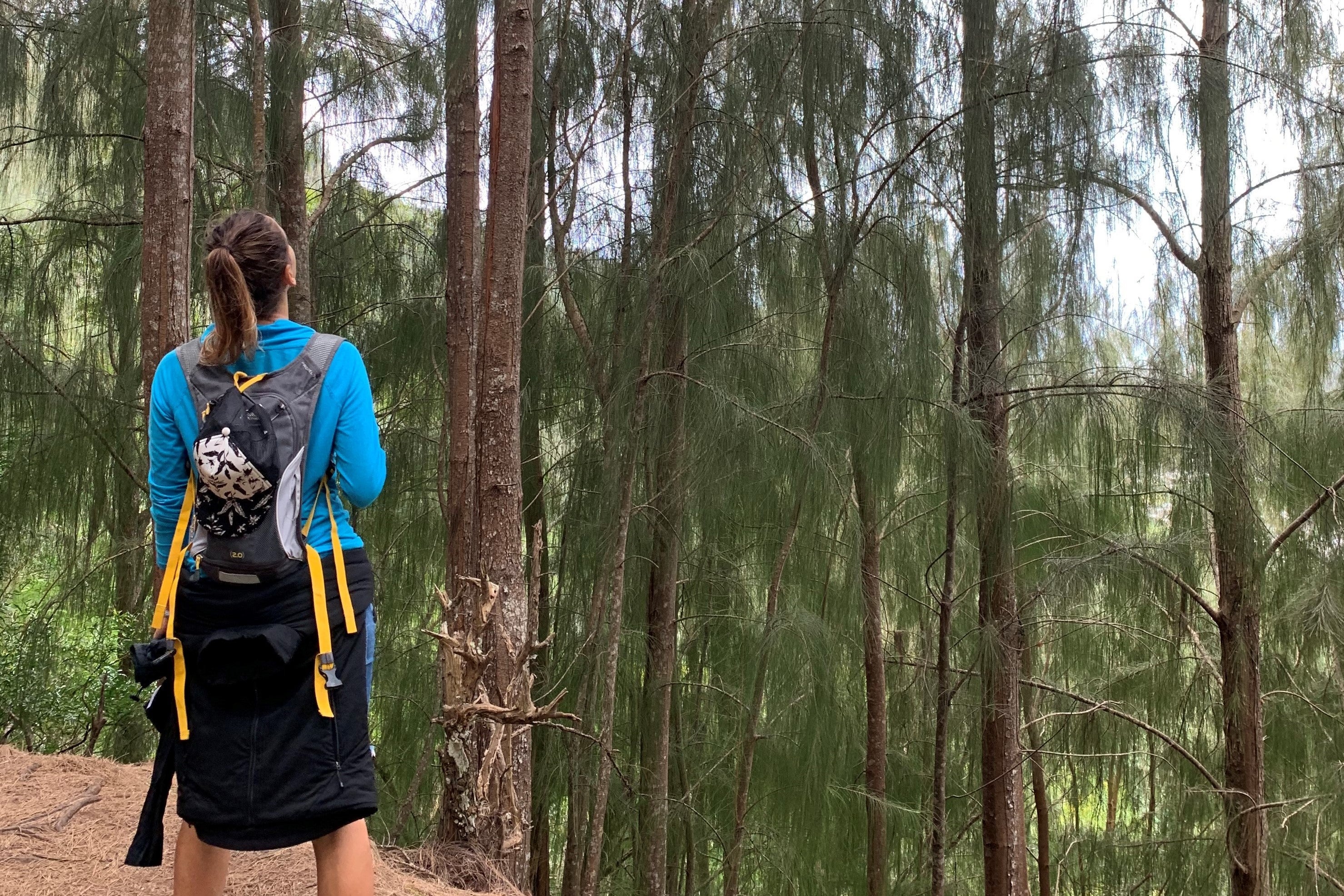 Bright colored hiking clothes is more than just a fashion statement. ( Photo by Brian Biros / The Points Guy )