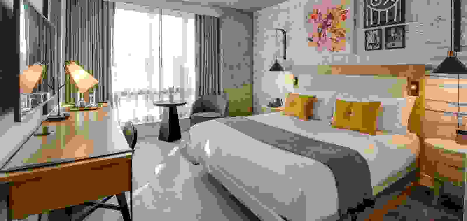 A standard king room at the Hotel 50 Bowery in New York. (Photo courtesy of the hotel)