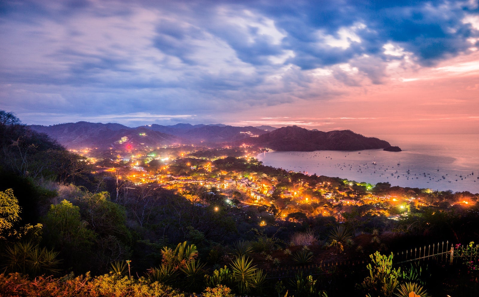Playas del Coco, Guanacaste, Costa Rica at night