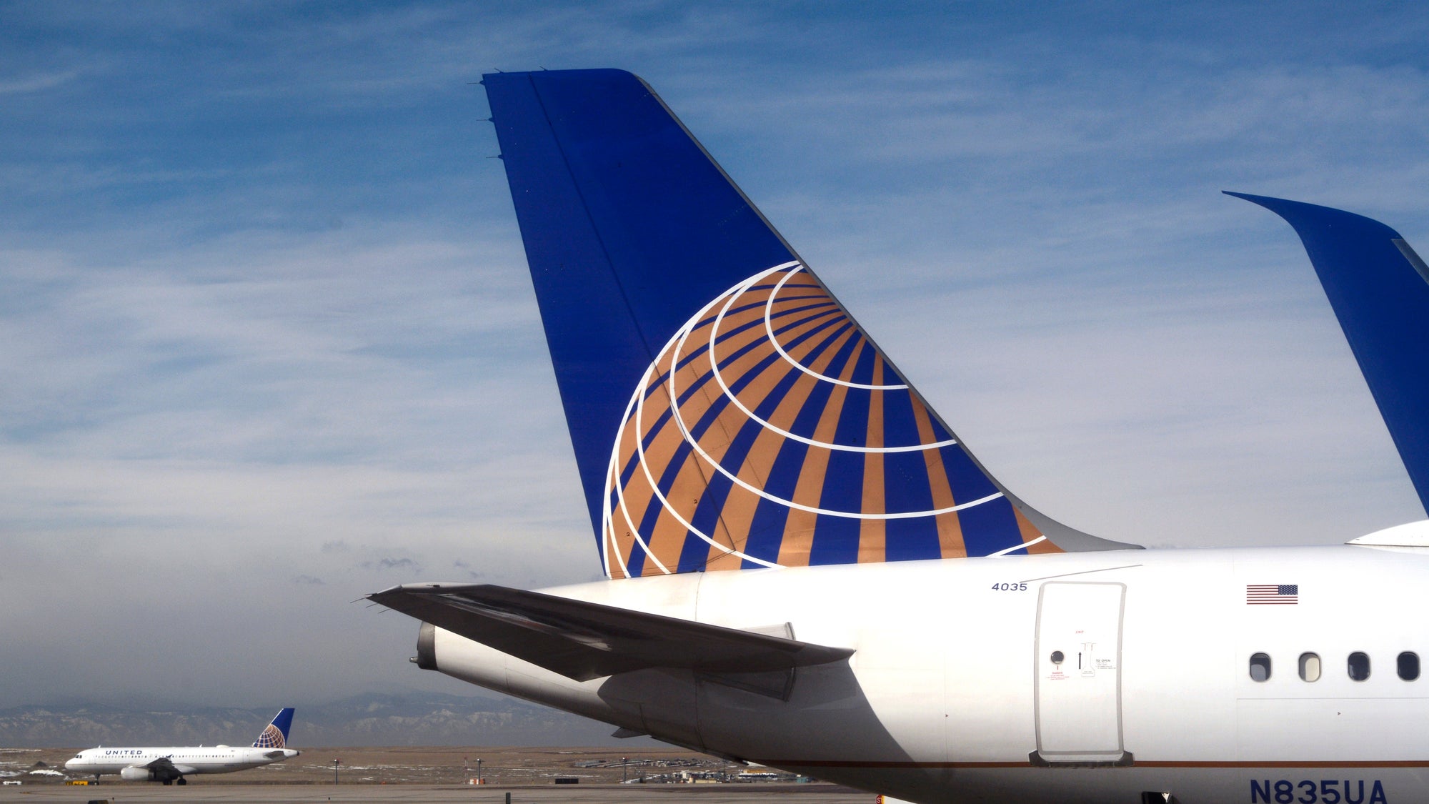 United Airlines planes at Denver International Airport