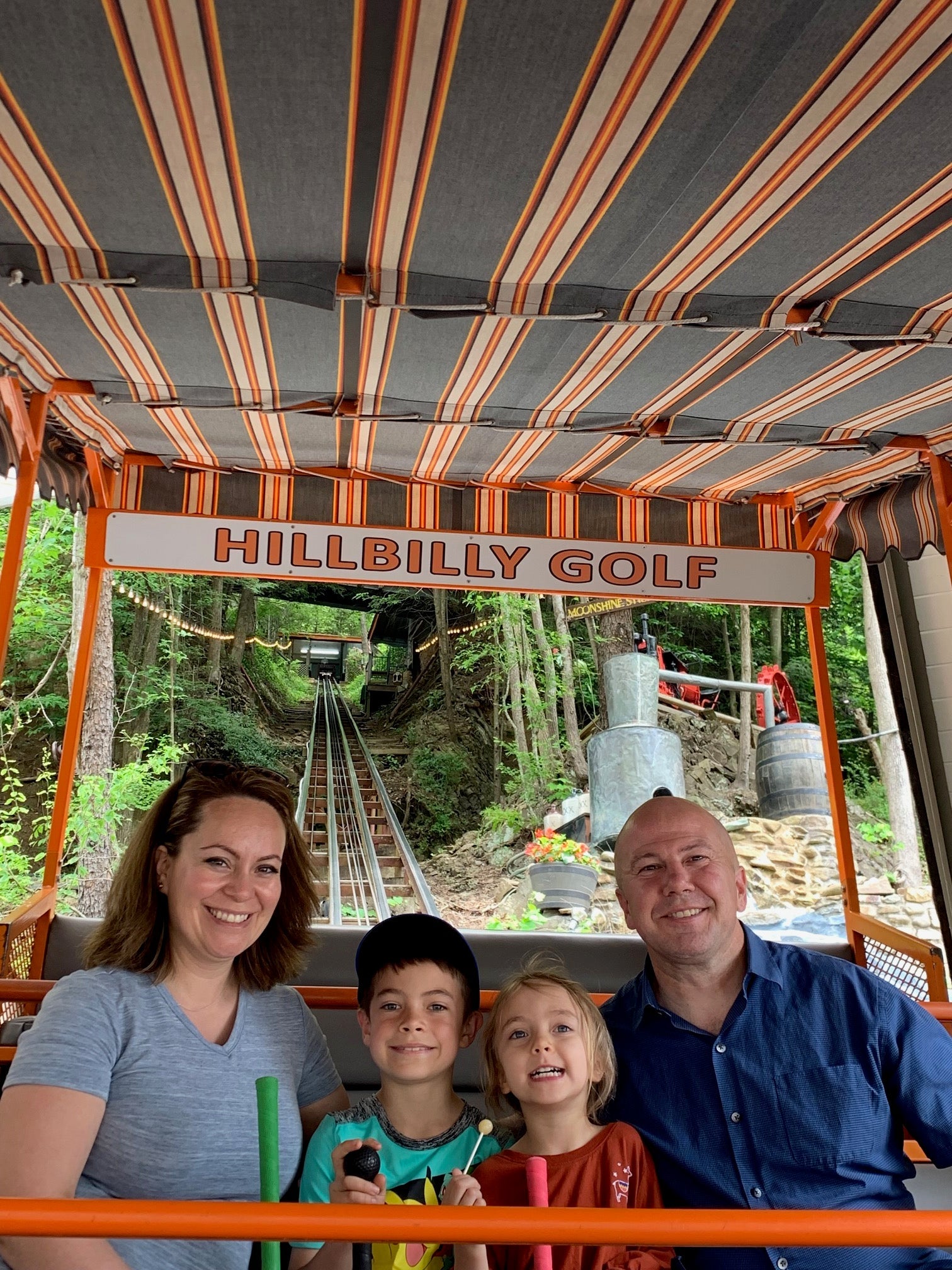 Hillbilly Golf Gatlinburg TN funicular Lee Anna Timothy and Scarlett