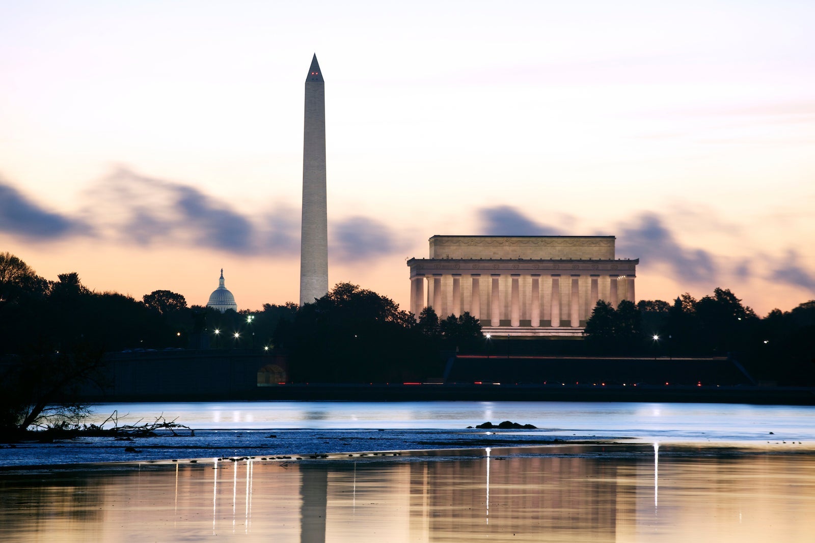Lincoln Memorial, Washington Monument, Capital Sunrise