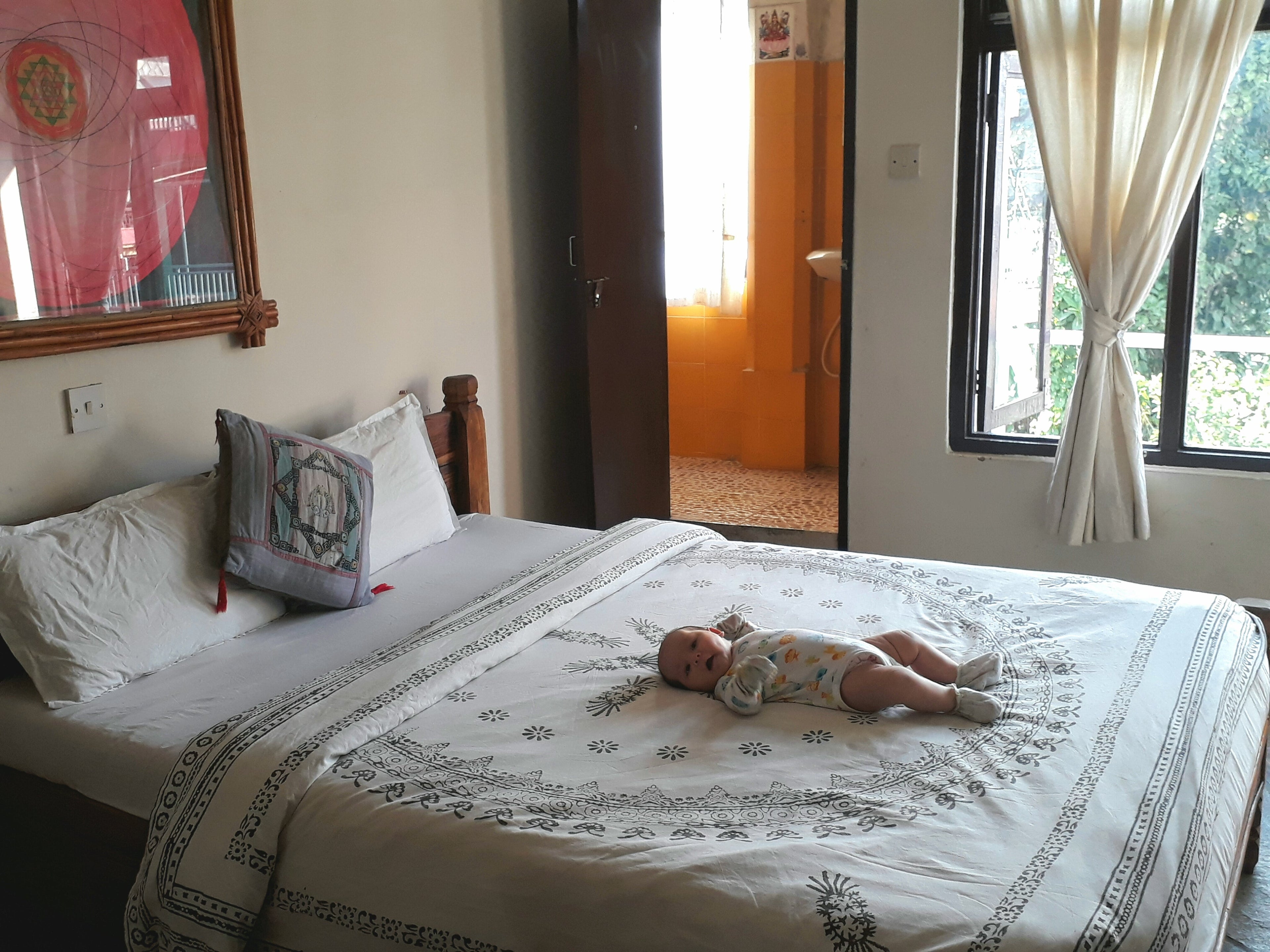 Enjoying a hotel in Pokhara, with no risk of going anywhere. Photo by Elen Turner