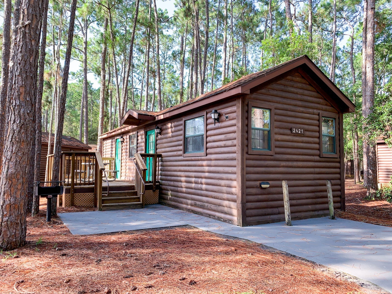 Exterior of log cabin at Disney's Fort Wilderness Resort