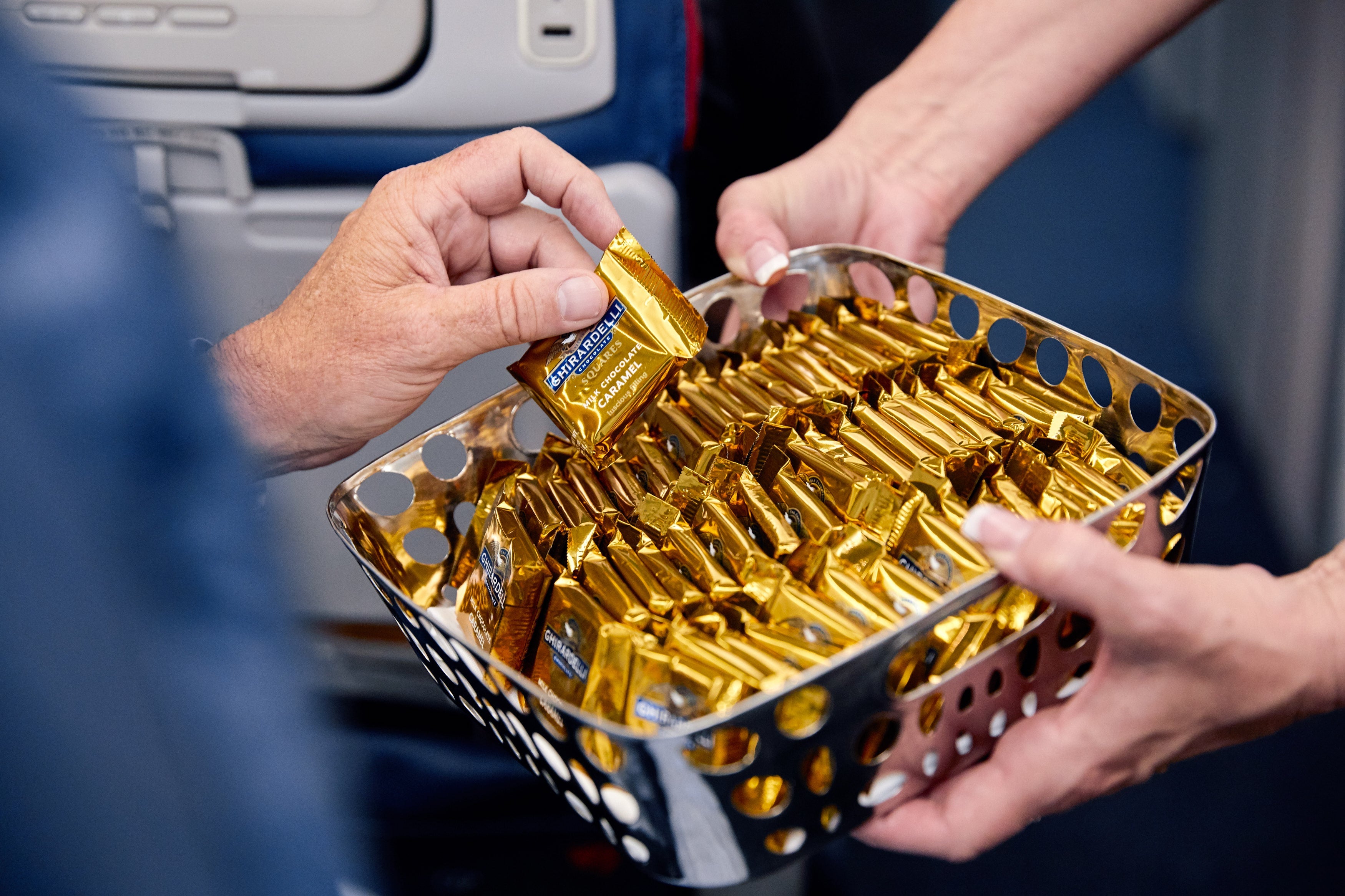 Chocolates will be handed out in the economy cabin prior to landing (Photo courtesy of Delta Air Lines)