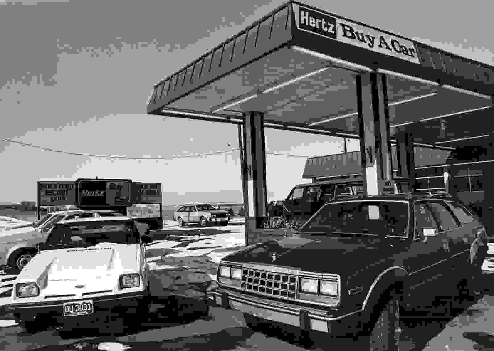 A Hertz car lot in 1982. (Photo by the Denver Post / Getty Images)