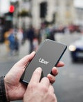 Smartphone and Uber app