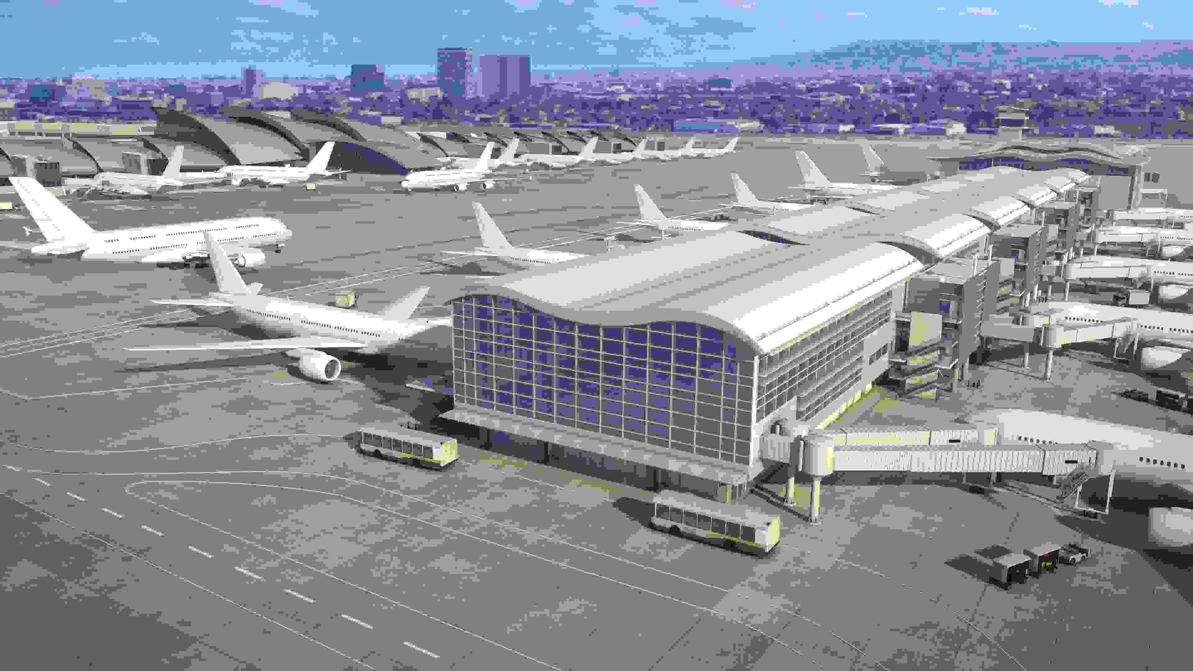 A rendering of the Midfield Satellite Concourse at LAX. (Courtesy of Los Angeles World Airports)