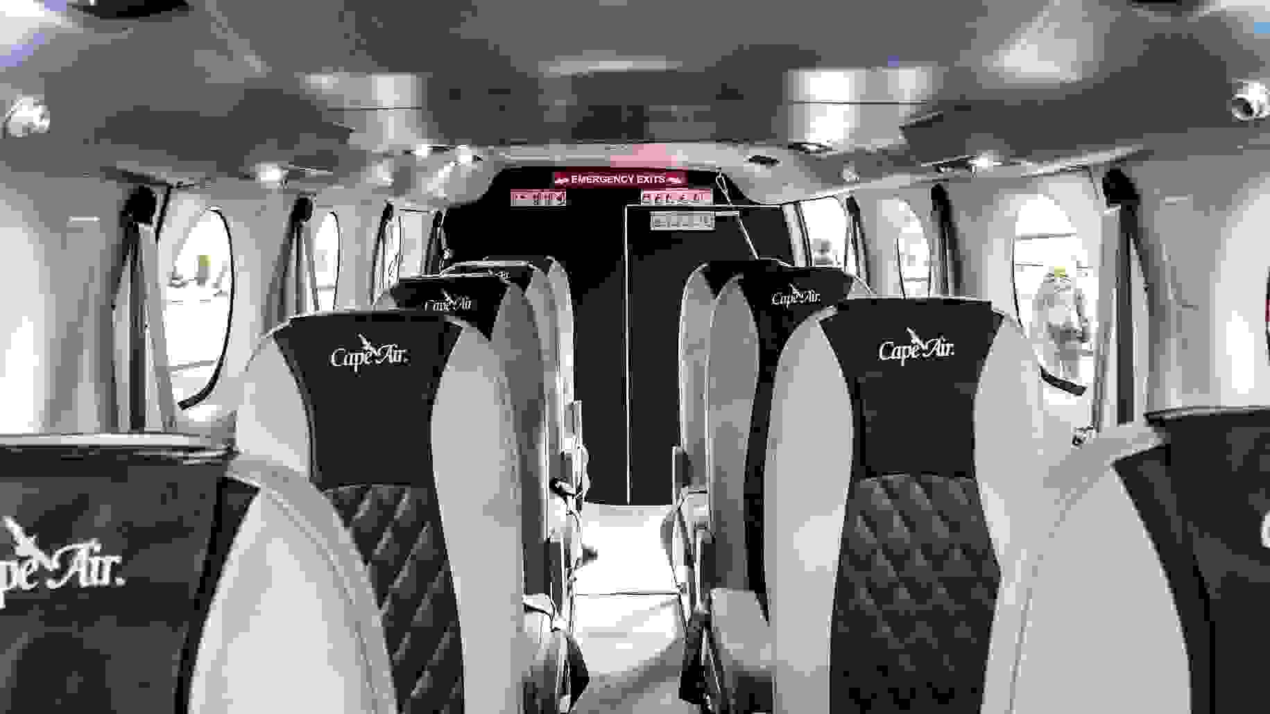 The interior of Cape Air's Tecnam P2012 Traveller aircraft. (Courtesy of Cape Air)