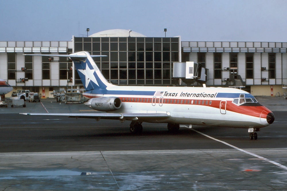 Texas International Airlines DC 9-15 at Los Angeles International Airport in 1979. (Photo by Richard Silagi / Wikipedia)