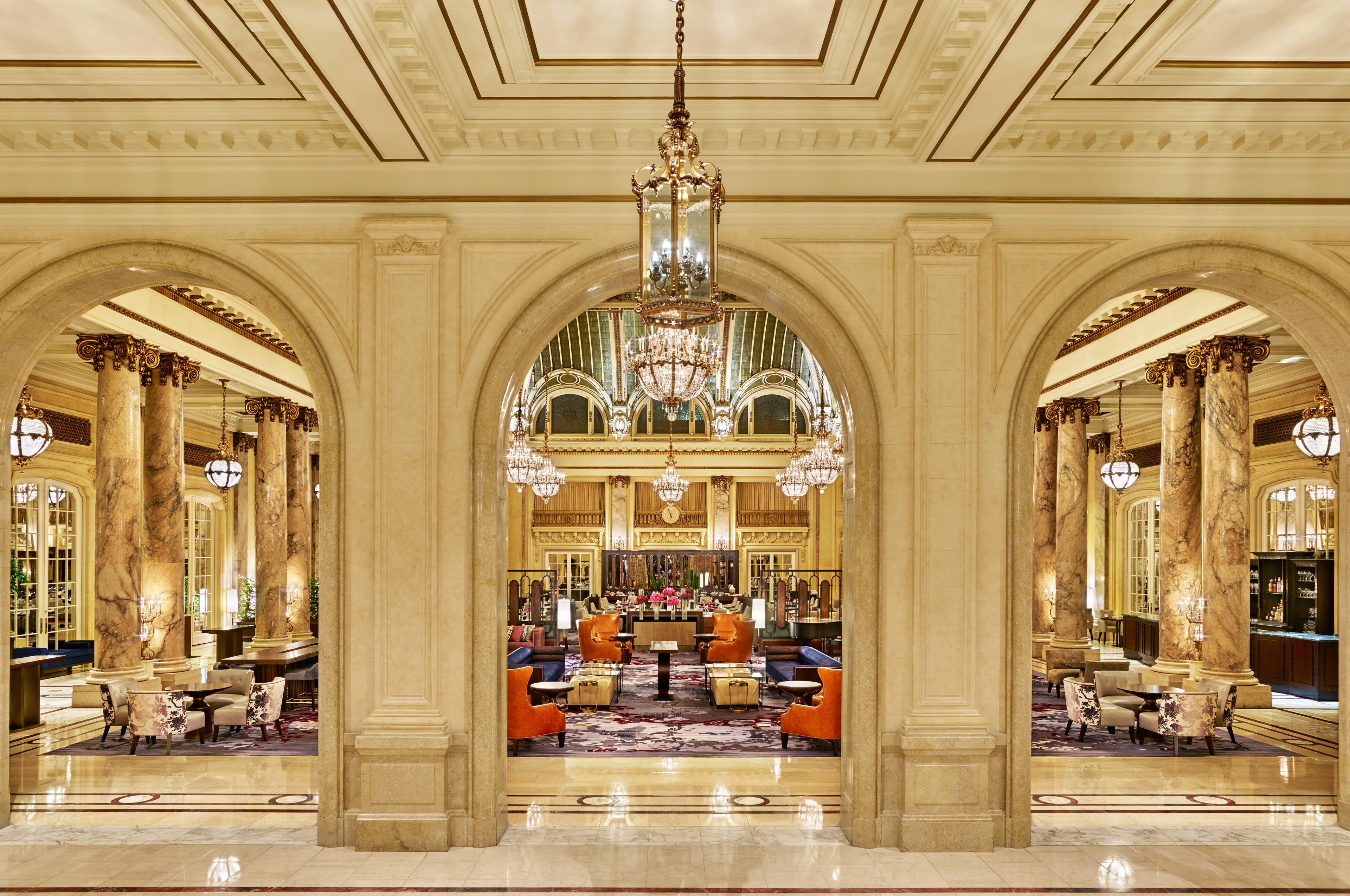 The impressive Garden Court at the Palace Hotel in San Francisco. (photo courtesy of the hotel)