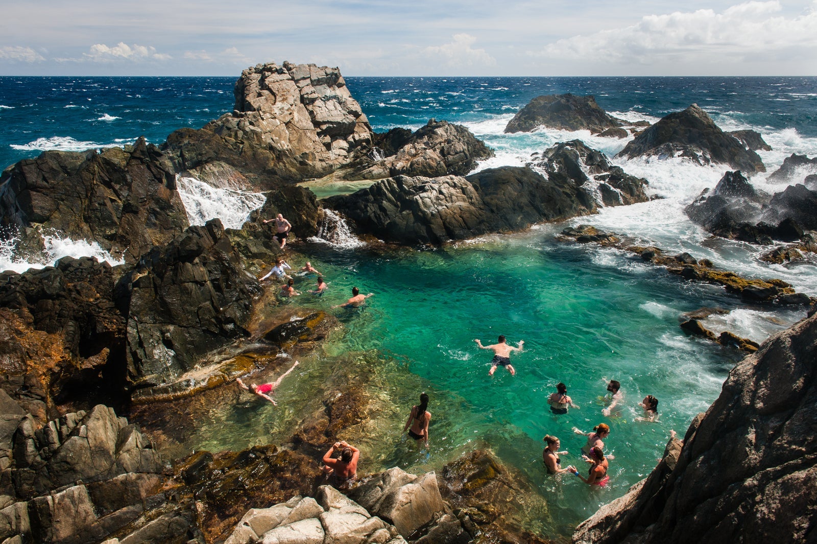 Natural Pool in Arikok National park on the North coast of Aruba