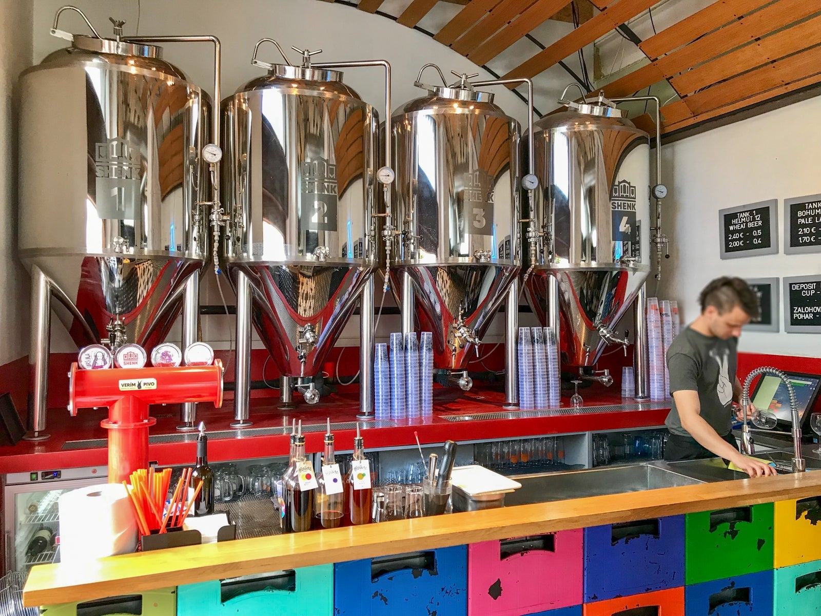 Výčap u Ernőho is a taproom for a local microbrewer called Shenk that's located in the Old Town area of Bratislava.Photo by Gene Sloan / The Points Guy