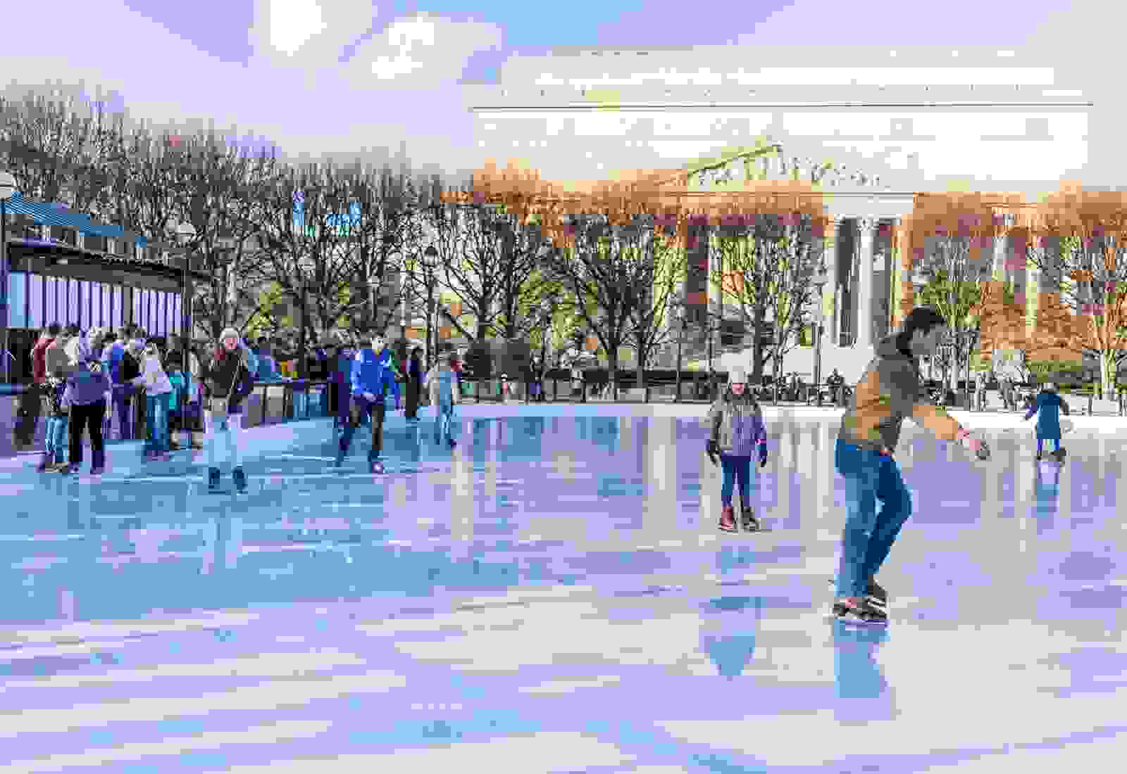 Ice rink skating in National Gallery. (Photo by krblokhin / Getty Images)
