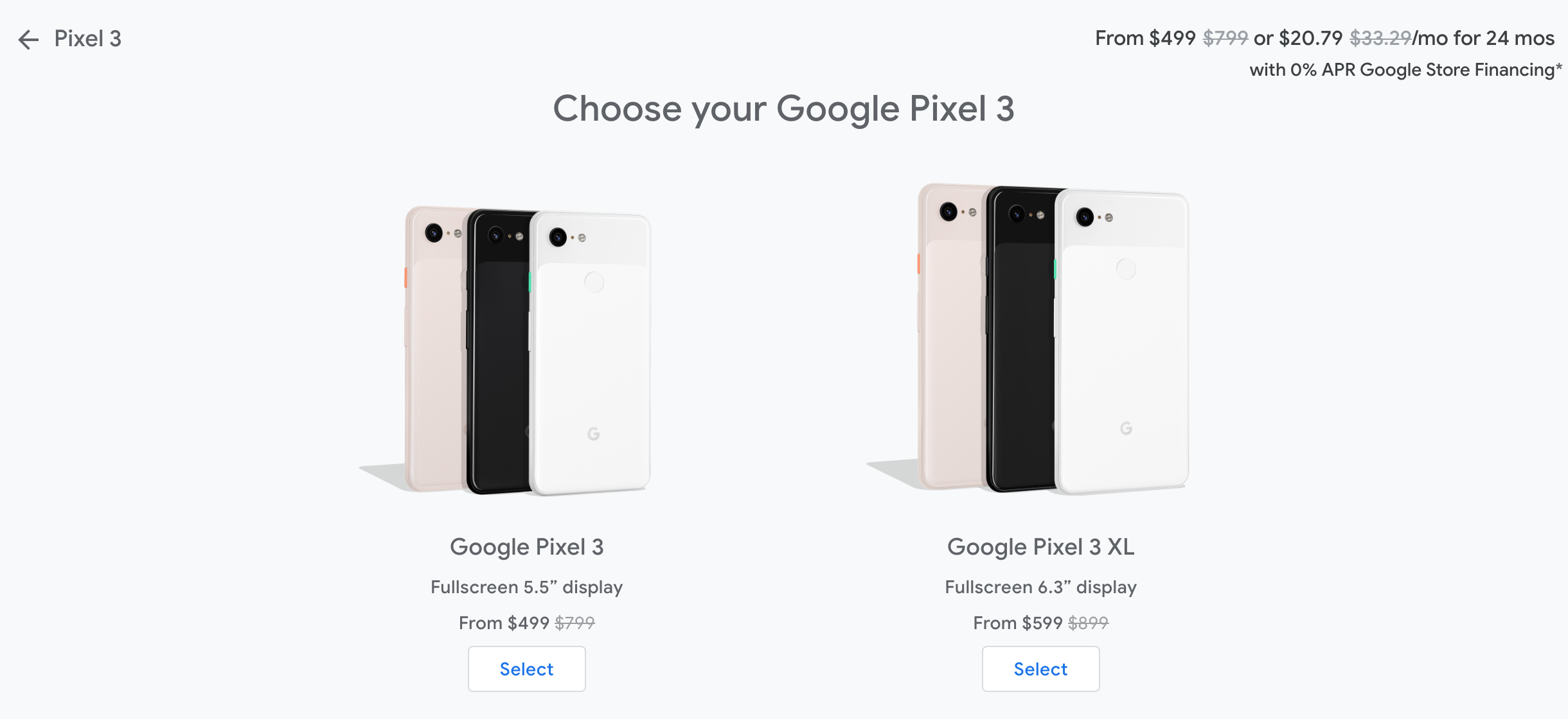 Get $300 off Google's Pixel 3 or Pixel 3 XL now through September 28th. (Image via Google Store)