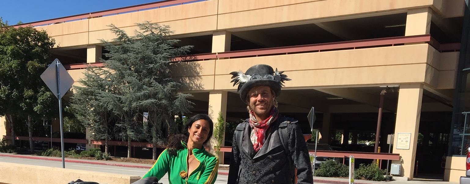 A pair of 'Burners' arrives to Reno's airport with their belongings from the playa. (Photo from Reno-Tahoe International Airport)