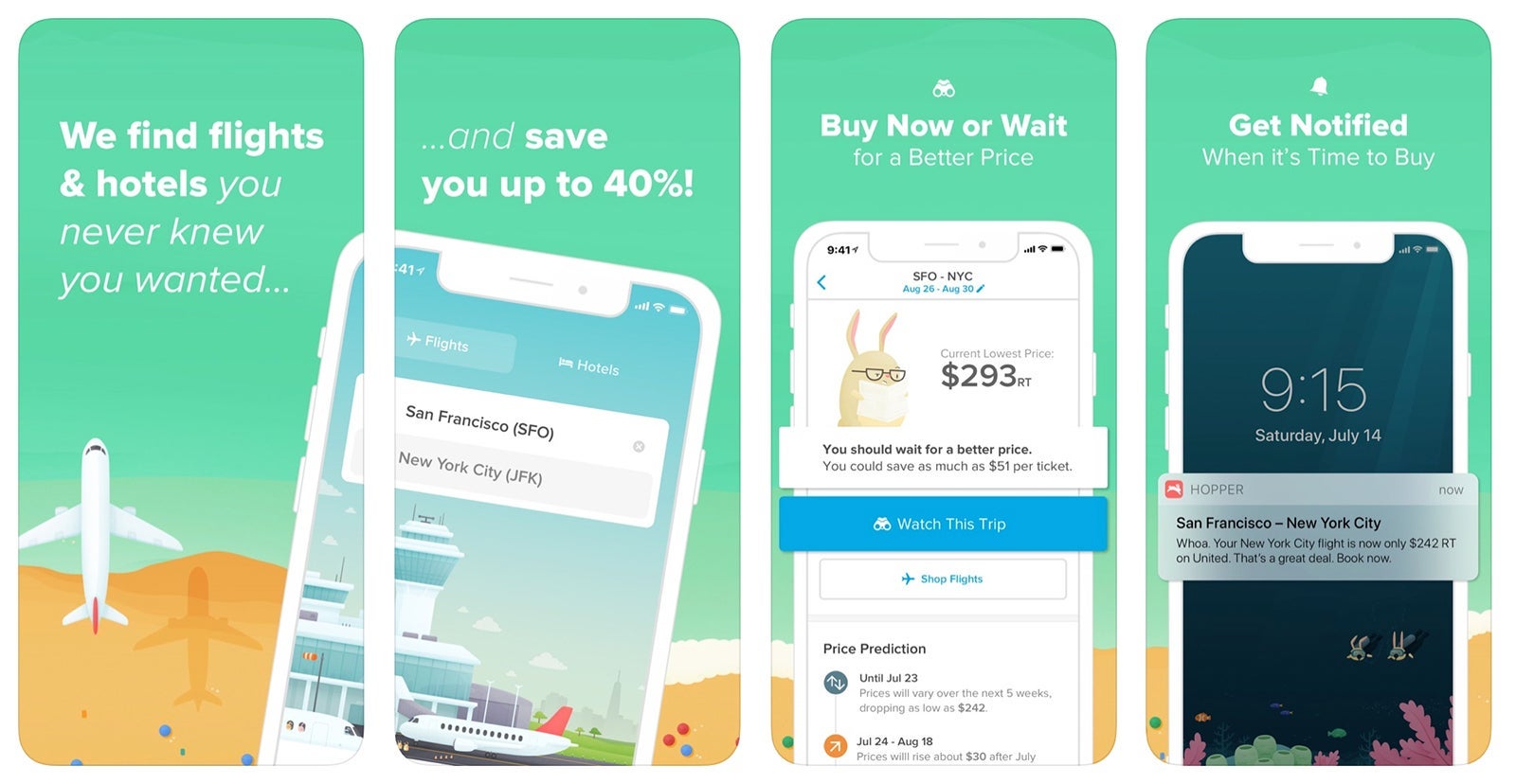 Screenshot of Hopper app on the iTunes store